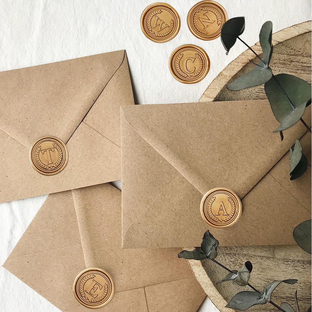 50 calcomanías de sello de cera con inicial, autoadhesivas, letra A del alfabeto para invitaciones de fiesta de boda, regalo personalizado hecho a