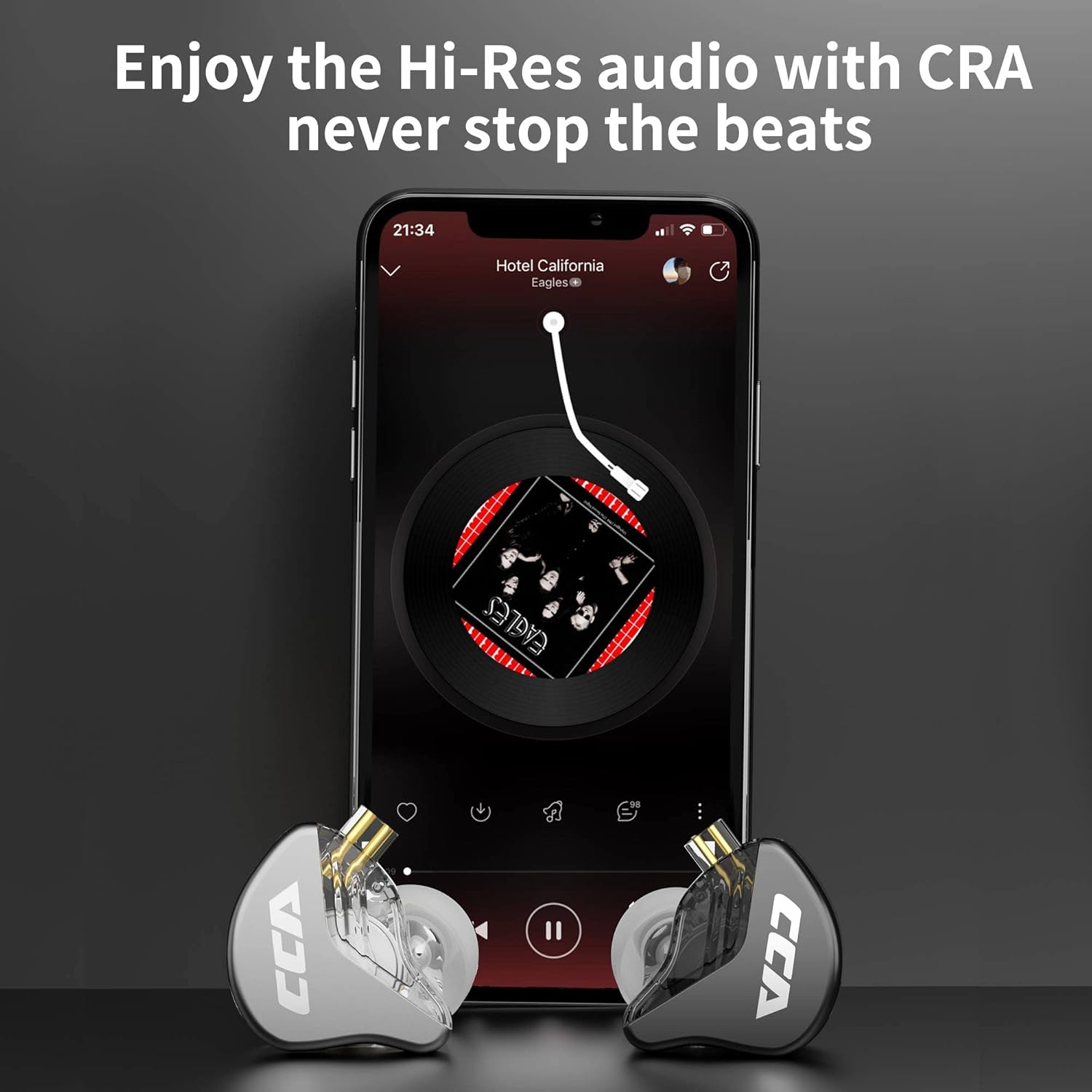 CCA CRA – Auriculares con micrófono con micrófono de sonido claro, graves profundos con cable, diafragma ultrafino, controlador dinámico IEM sin