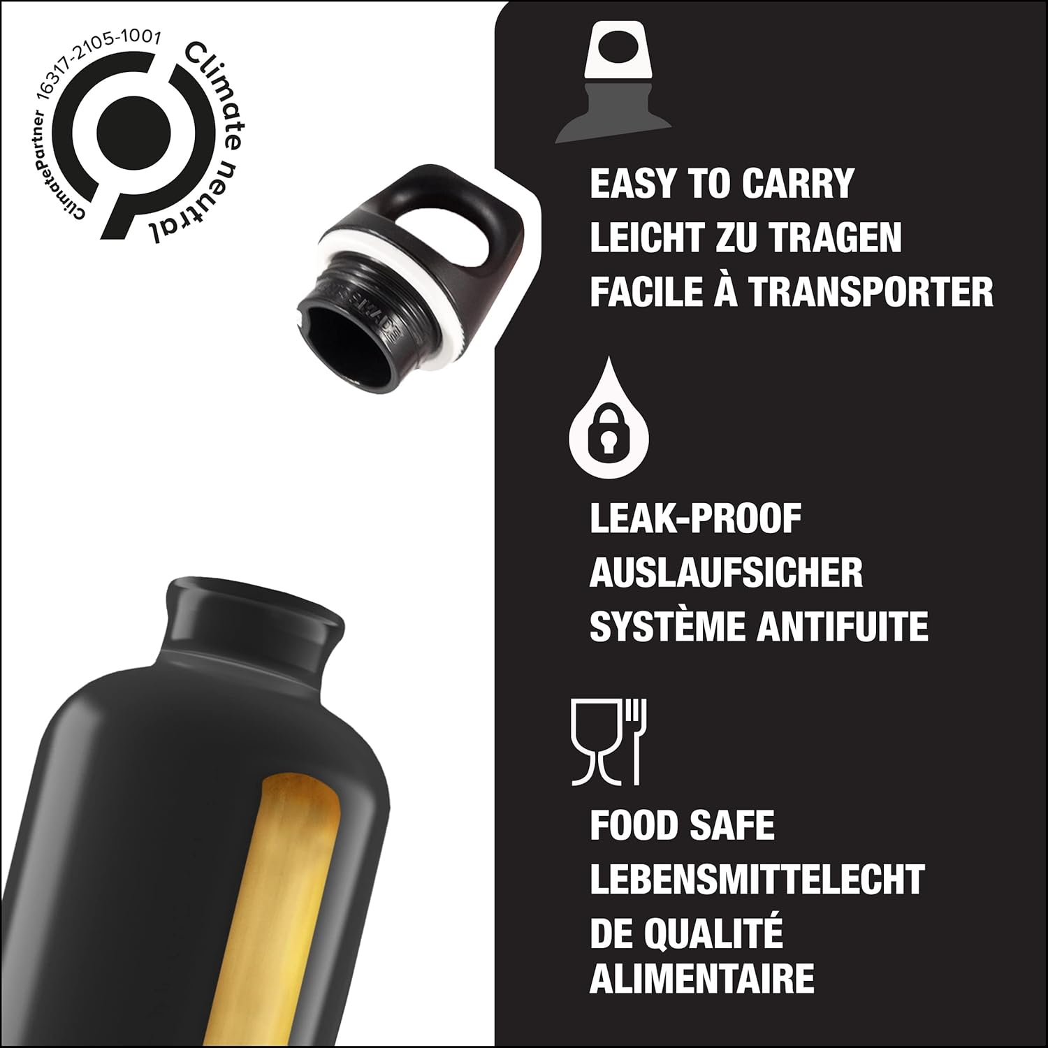 SIGG – Botella de agua de aluminio – Viajero – Hecho en Suiza – Bebidas carbonatadas – Reciclado – Sin BPA – 20 onzas  34 onzas