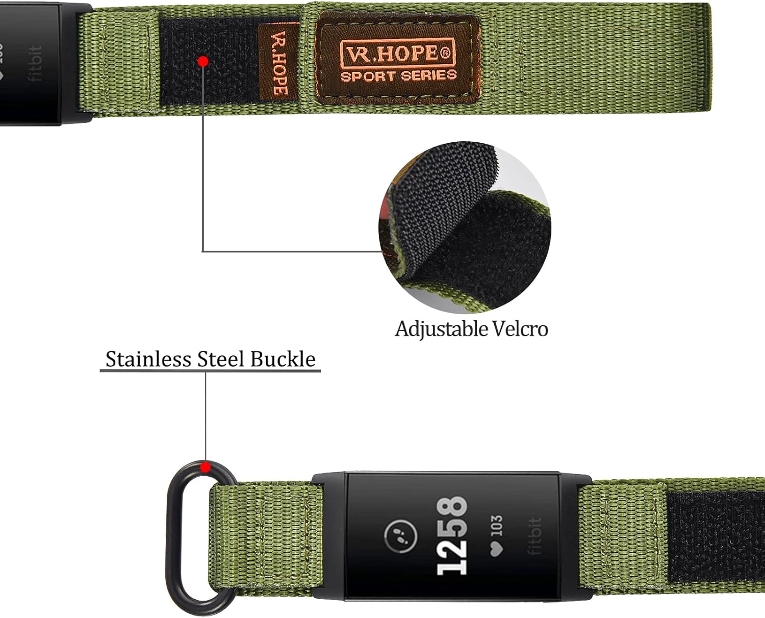 V.R.HOPE Correa de reloj compatible con Fitbit Charge 3Charge 4Charge 3 SE para hombres y mujeres, correa de nailon deportiva Charge 3Charge 4Charge