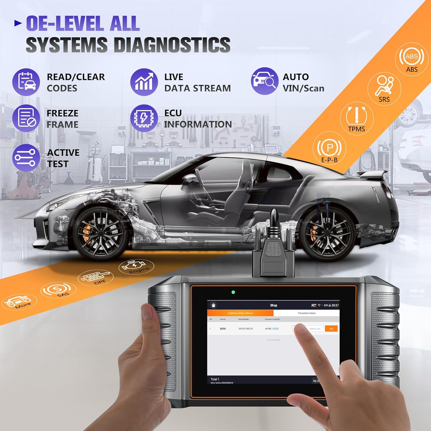FOXWELL NT710 fit for Porsche Scan Tool Diagnostic Scanner, Upgraded NT510 Full System OBD2 Scanner Code Reader Bidirectional Control All