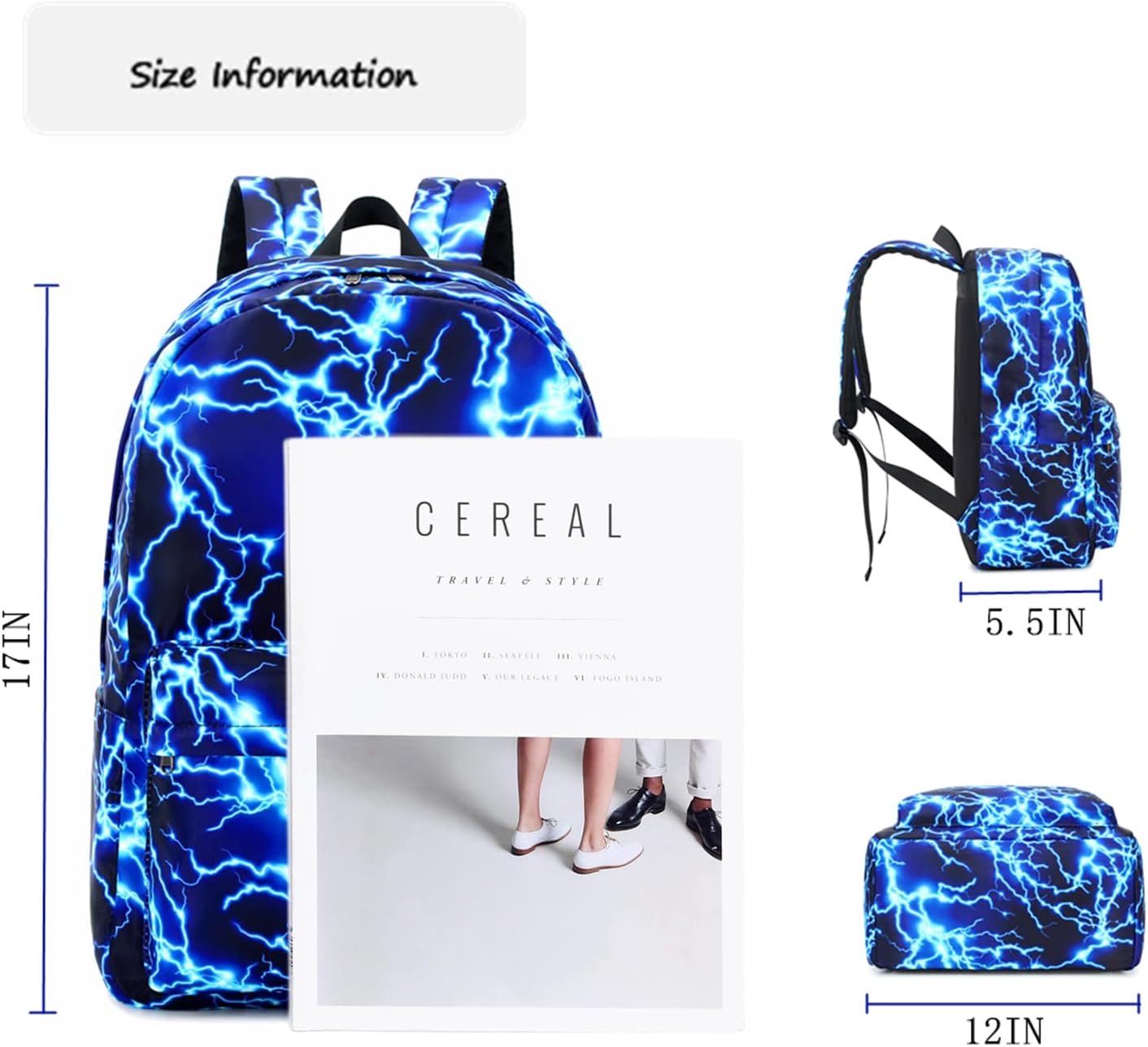 mezhsa Mochila escolar para niño, mochila primaria relámpago medio, portátil, portátil, impermeable, ligera, de 17 pulgadas, 1-azul, Mochilas de