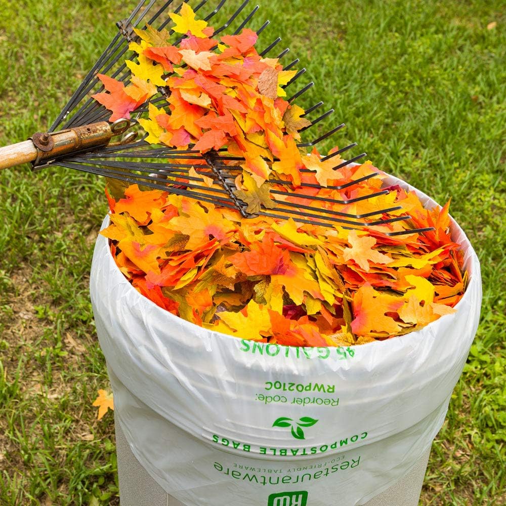 Restaurantware Bolsas de basura ecológicas de 45 galones, 100 bolsas de basura biodegradables, compostables, resistentes, bolsas de basura de
