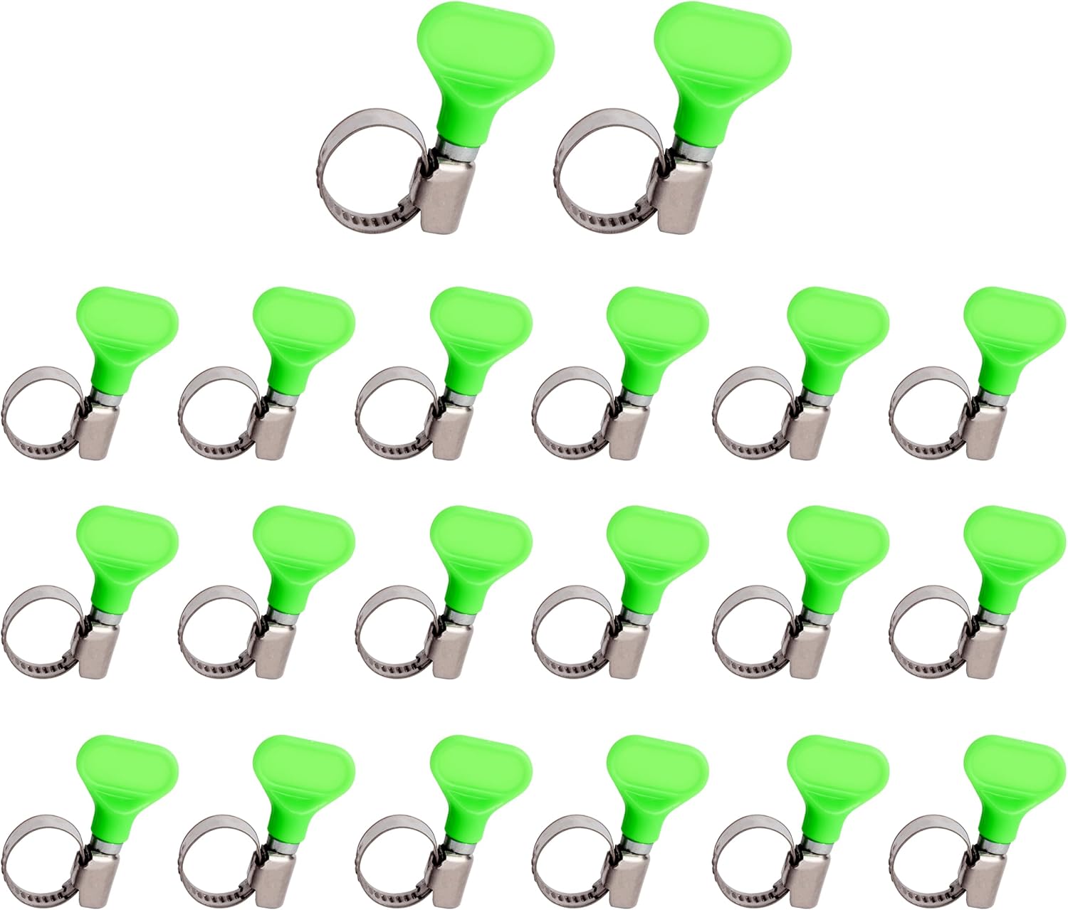 ISPINNER 20 abrazaderas de manguera de llave de 0.31 a 0.47 pulgadas, tornillo de pulgar, abrazaderas de manguera de acero inoxidable ajustables