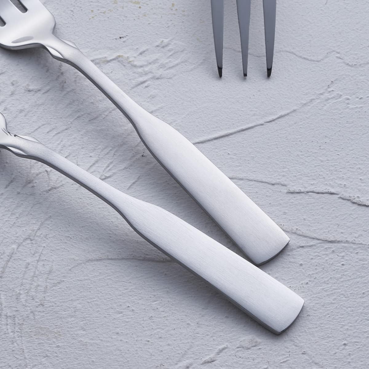 Tenedor de 3 dientes, tenedor de acero inoxidable de 7.6 pulgadas, tenedores de postre de cóctel de metal, 6 piezas