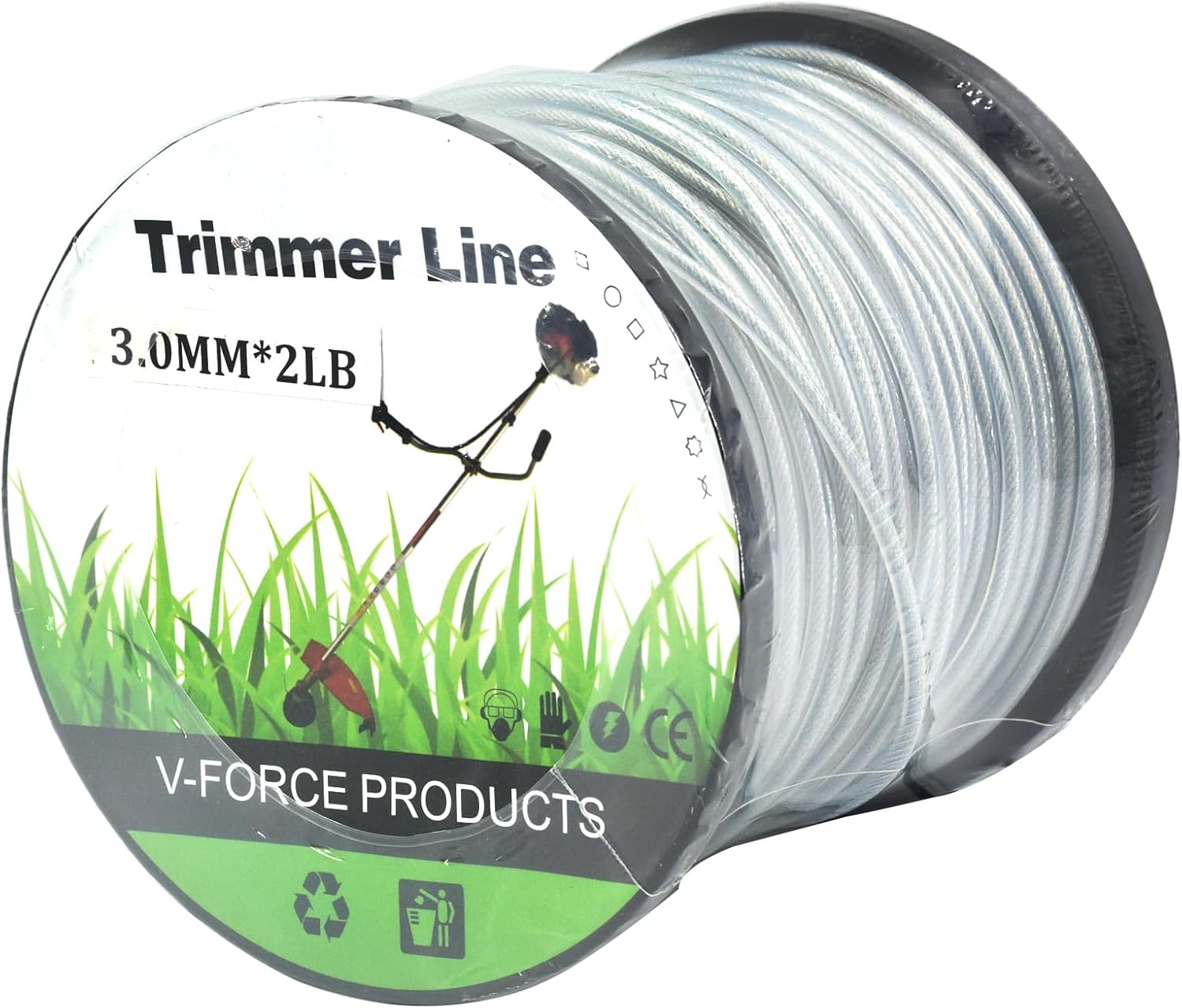 . Línea de recortadora redonda de 120 pulgadas, alambre de acero universal, para recortar hierba, línea de cable de alambre resistente,