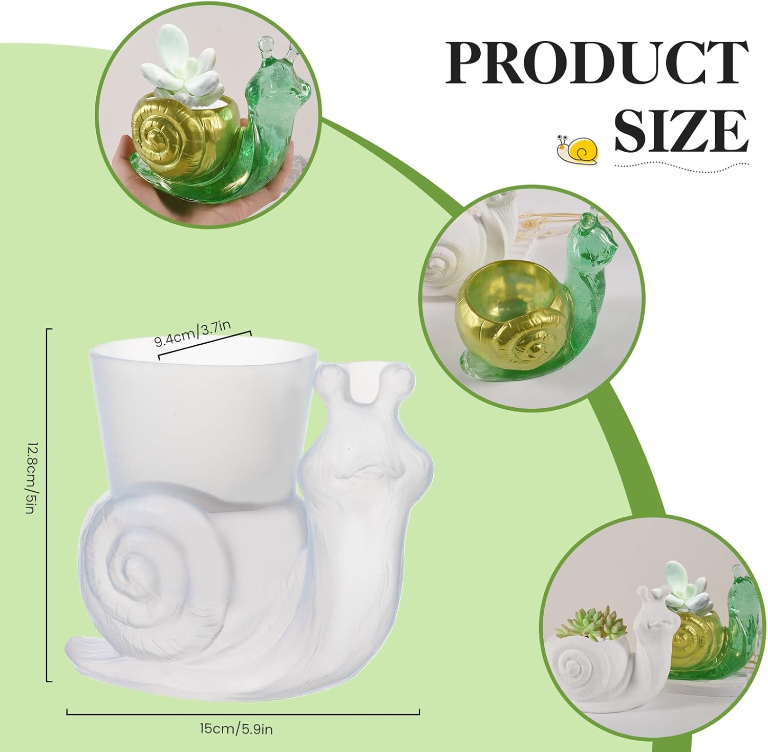 Molde de silicona en forma de caracol, lindo soporte para bolígrafo, moldes de resina, caja de almacenamiento de brochas de maquillaje, moldes de