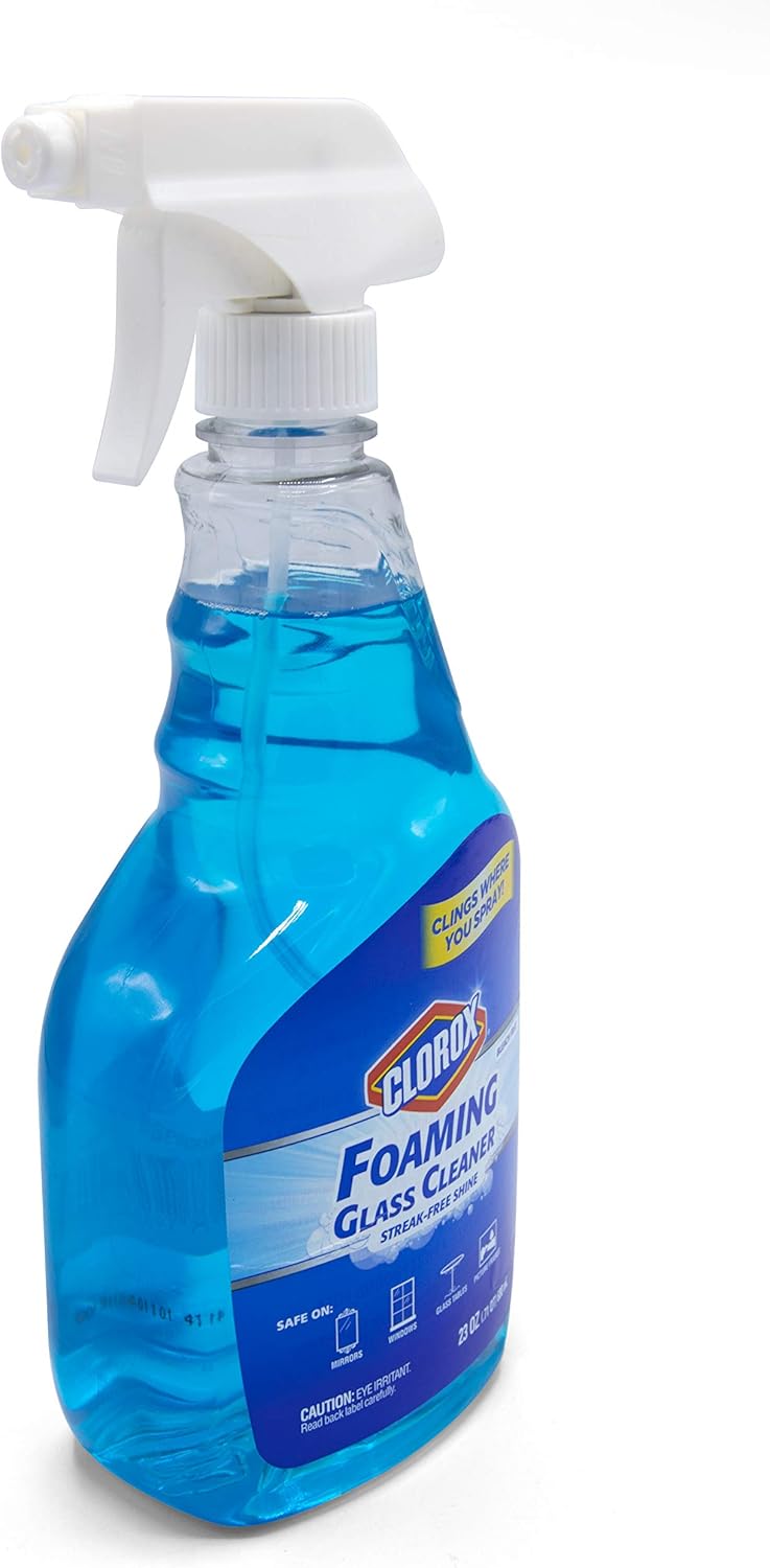 Clorox Spray limpiador de vidrio espumoso  Spray limpiador de ventanas y vidrios multiusos  Spray de limpieza de ventanas  Limpiador de vidrio