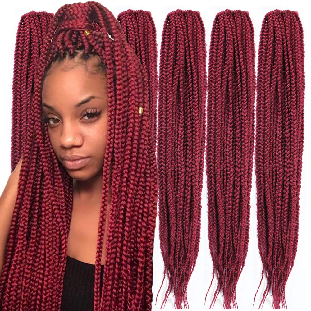 Mayloss 6 paqueteslote (14182430) pulgadas, 20 hebras por paquete de 3 extensiones de cabello de ganchillo trenzadas, 3 unidades, extensiones de