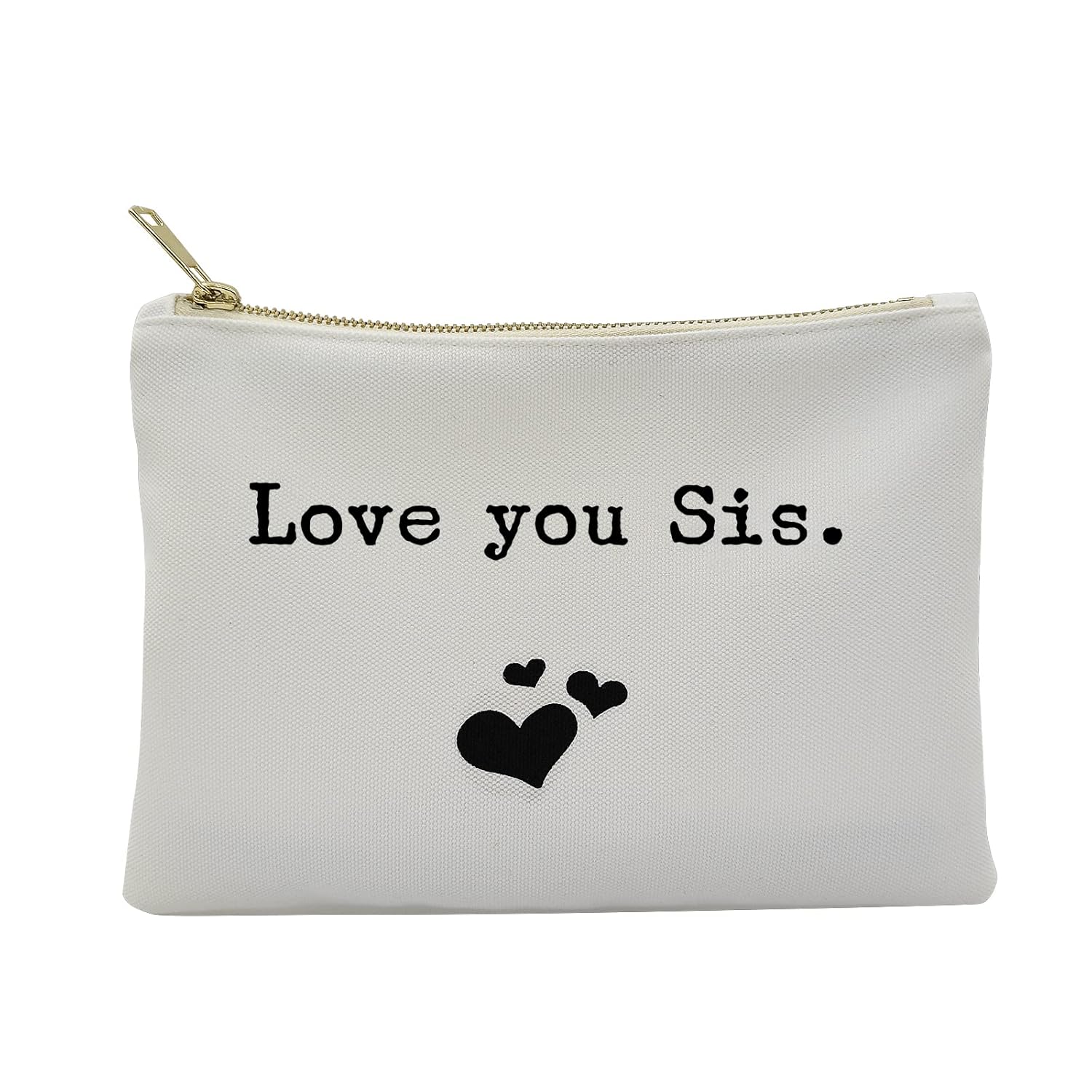 Sister Gifts Canvas Makeup Bags for Sister Thoughtful Gift for Sisters and Best Friends Cosmetic Bag zipper Pouch Gifts for Sisters 2024 (LOVE YOU