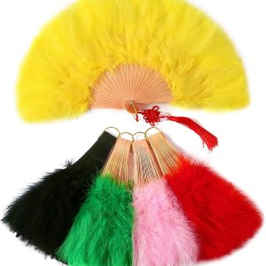Abanico plegable de plumas vintage de los años 20 con diseño de marabú, ventilador de mano, para fiesta de disfraces, espectáculos de baile y Abanico plegable de plumas vintage de los años 20 con diseño de marabú, ventilador de mano, para fiesta de disfraces, espectáculos de baile y