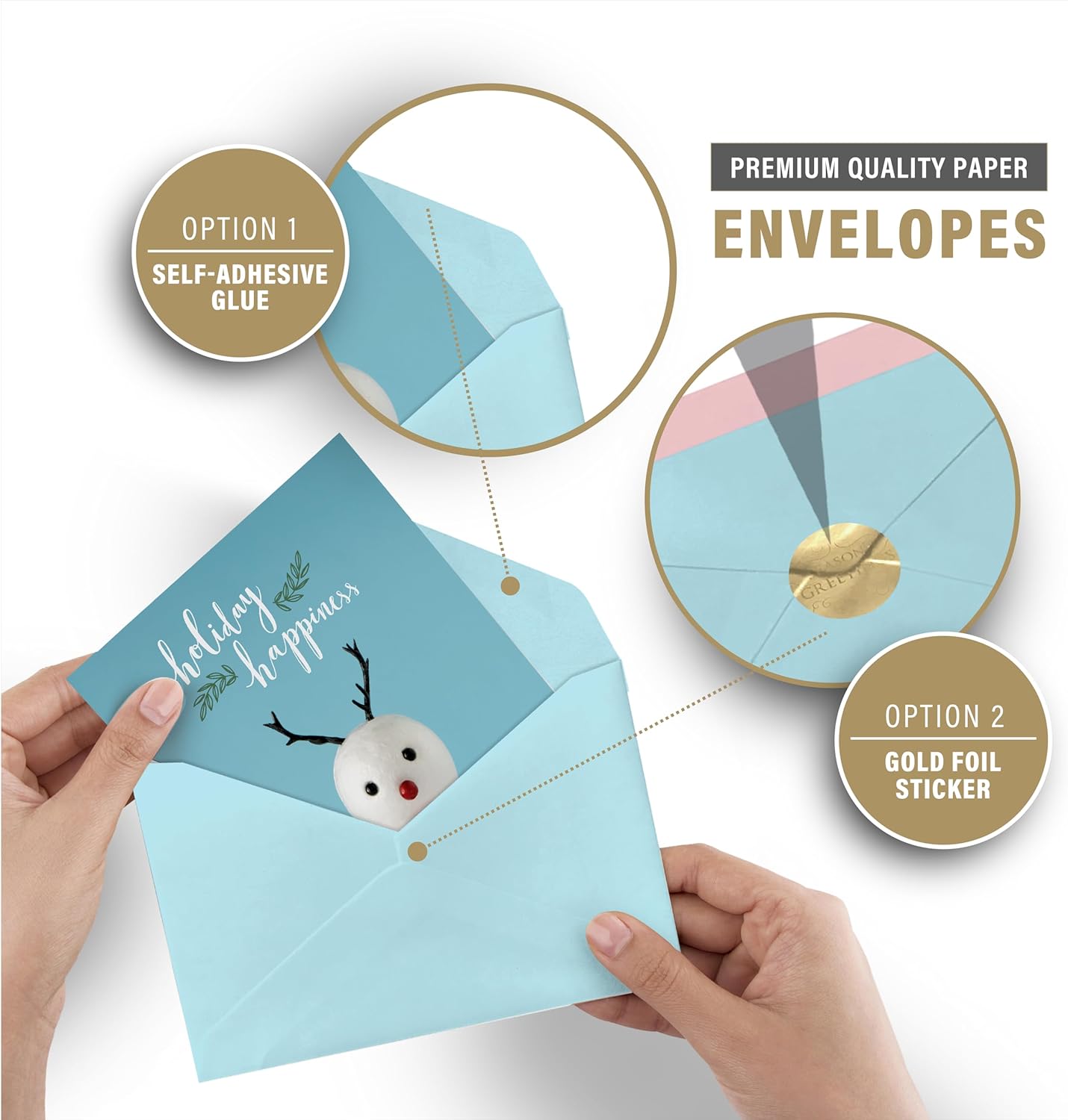 240 tarjetas de felicitación de Navidad con sobres, 6 diseños surtidos de 4 unidades con puntos UV de alto brillo, tarjetas de Navidad de 7.25 x 5.5
