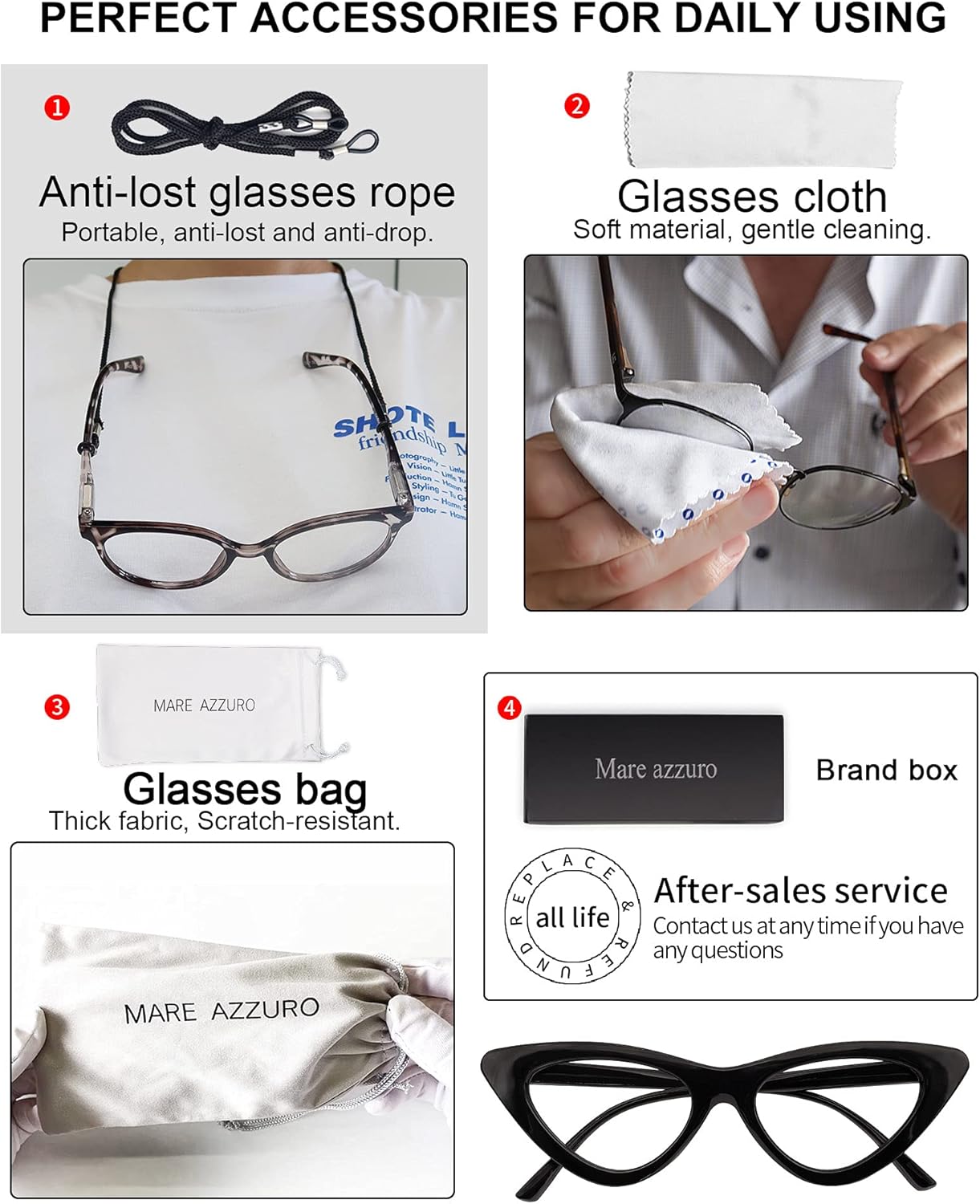 MARE AZZURO Anteojos de lectura con bloqueo de luz azul para mujeres, ojo de gato, lectores de computadora 0 1.0 1.25 1.5 1.75 2.0 2.25 2.5 2.75 3.0