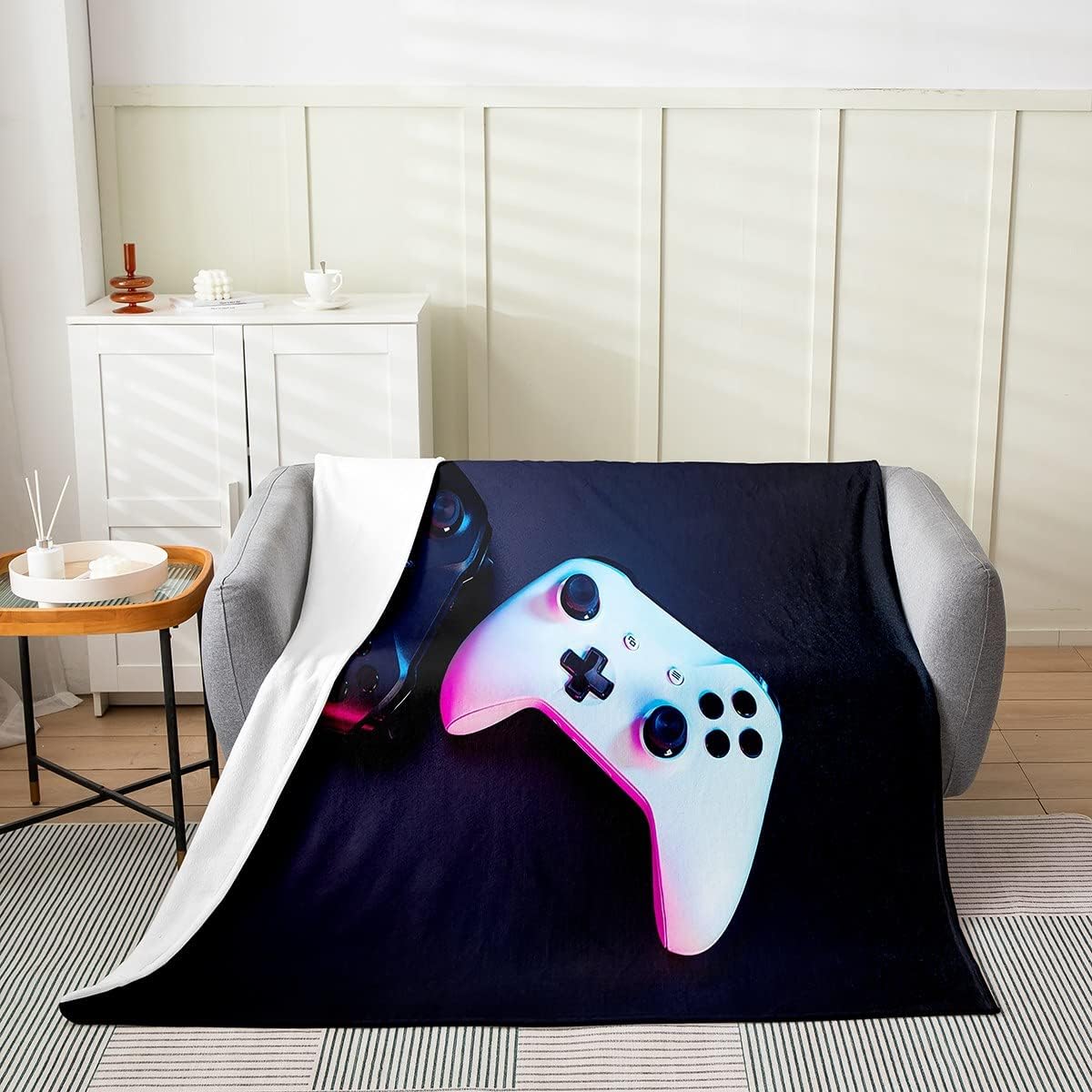 Manta de cama para jugadores para todas las estaciones, manta de forro polar para juegos, manta mullida de franela para niños y niñas, manta de