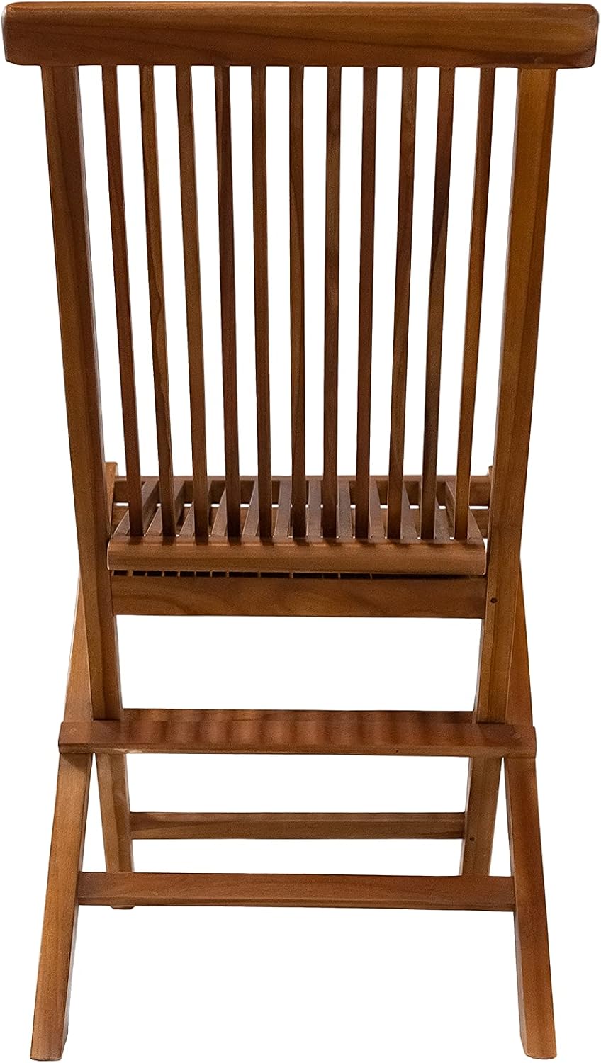 Silla plegable de estilo nórdico para uso en interiores y exteriores, patio, balcón, comedor (acabado aceitado, marrón)