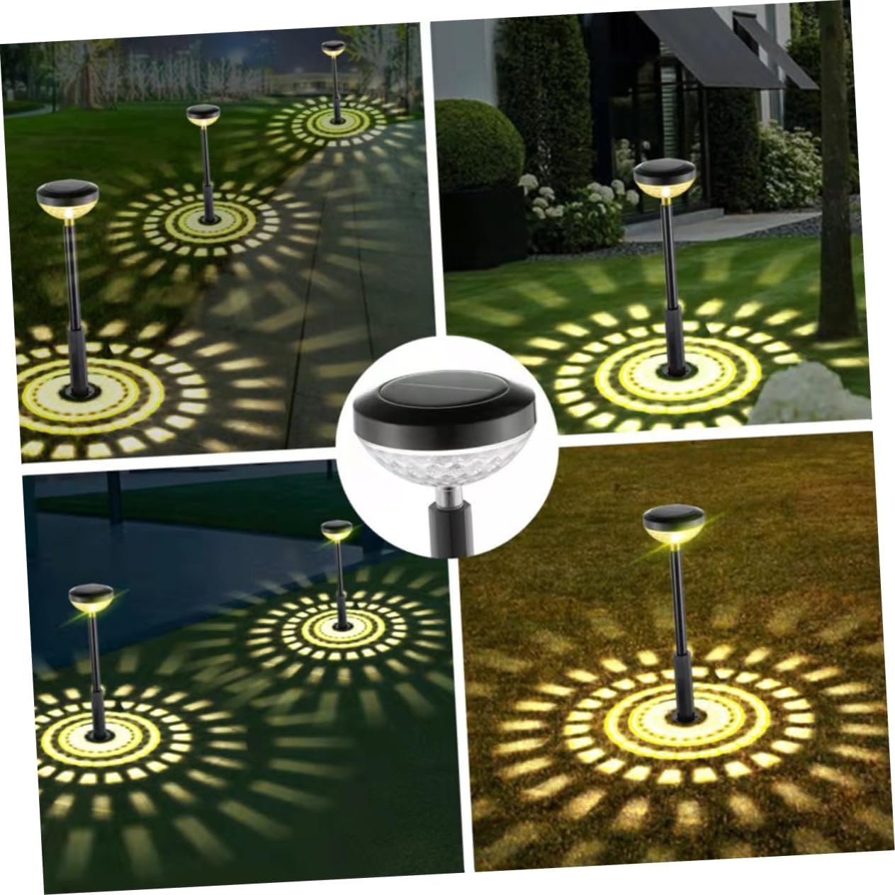 DOITOOL Lámpara de proyector solar LED de 2 piezas, luces decorativas de noche, luces solares para decoración de jardín al aire libre, proyector