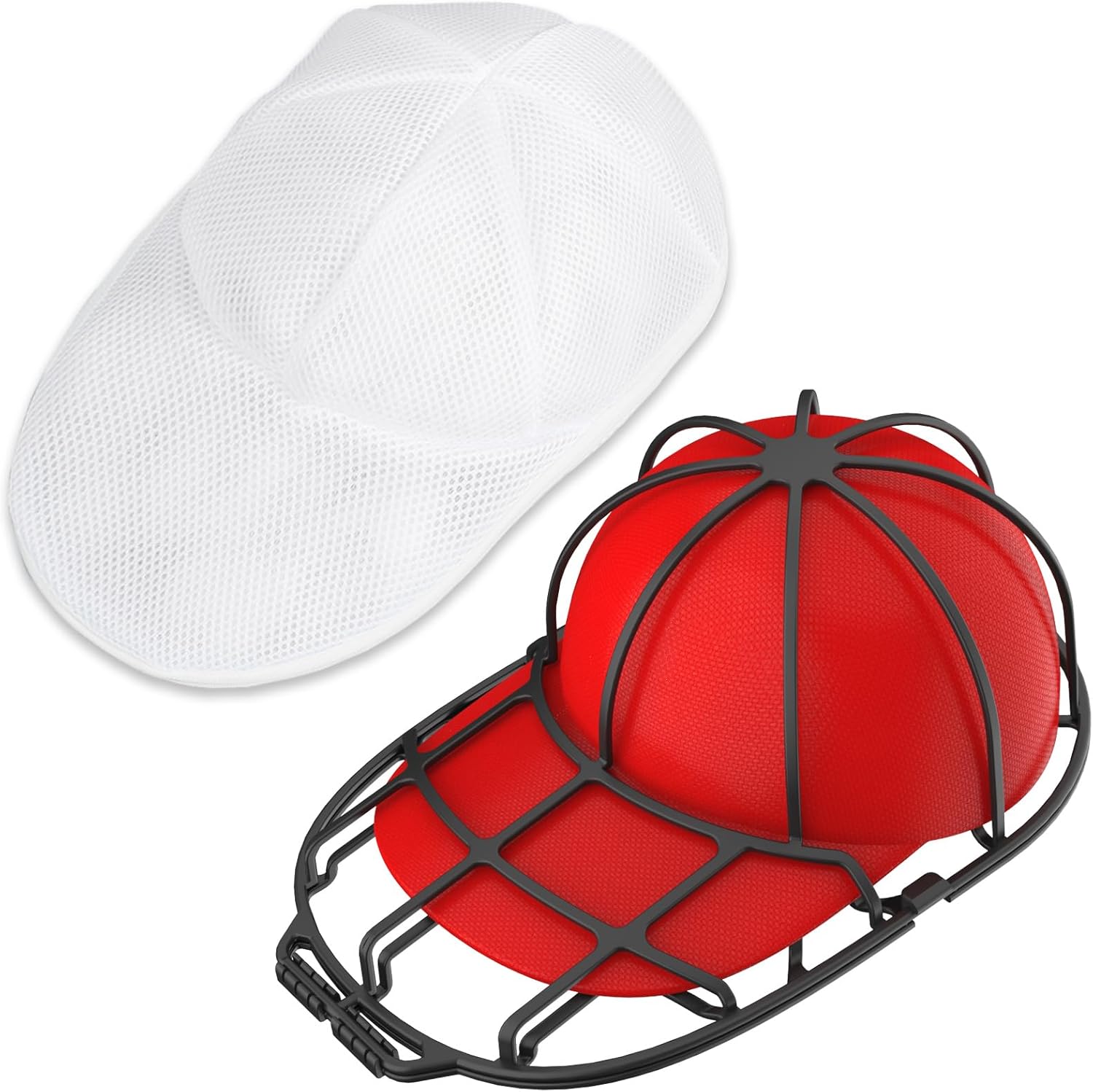 Arandelas para gorras de béisbol con bolsa de malla, apto para jaula de marco de arandela de sombreros de adultosniños, estantes protectores de
