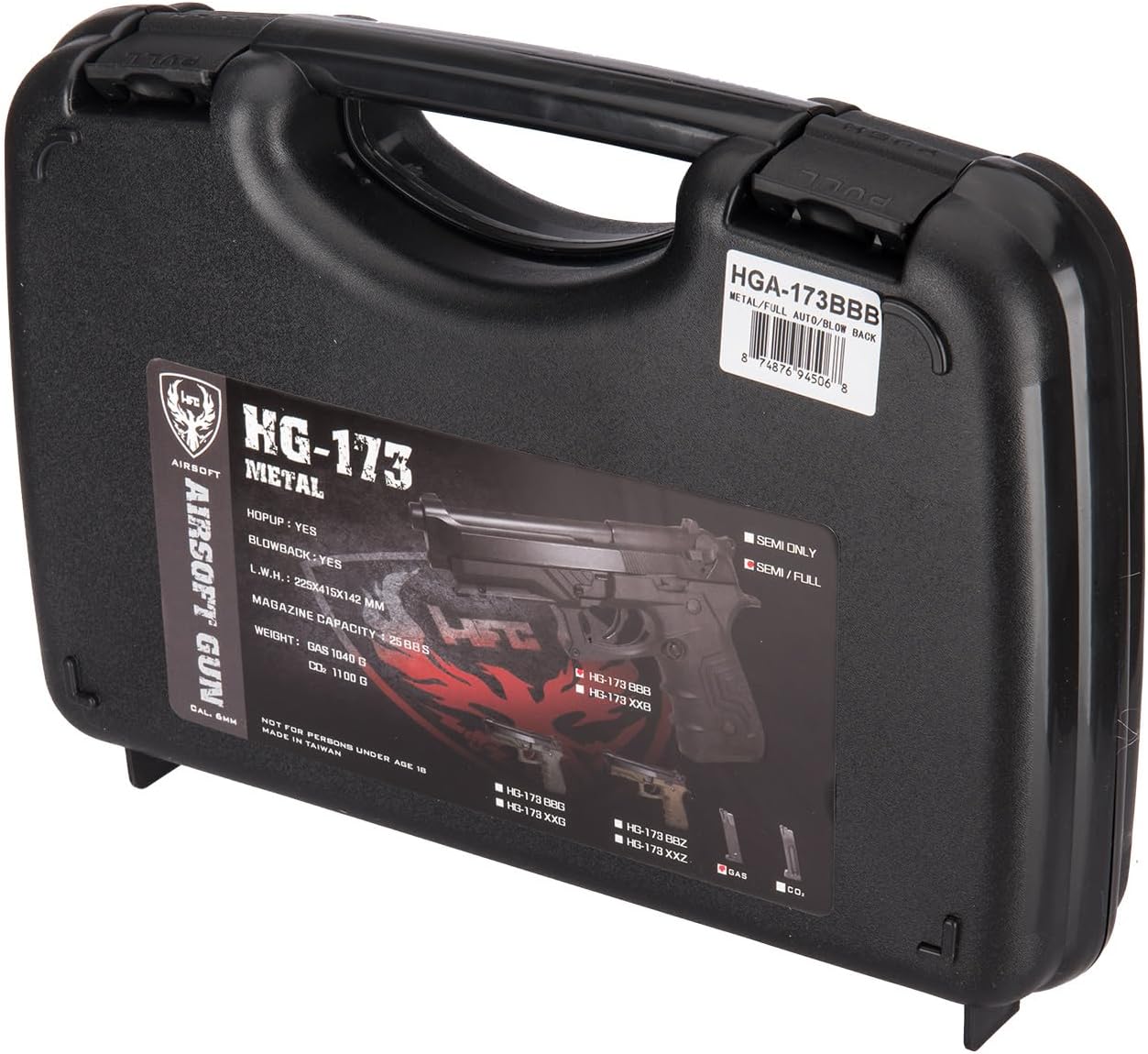 GoldenBall x HFC Full Metal HG-173 M92 GBB con funcionalidad semi y completamente automática