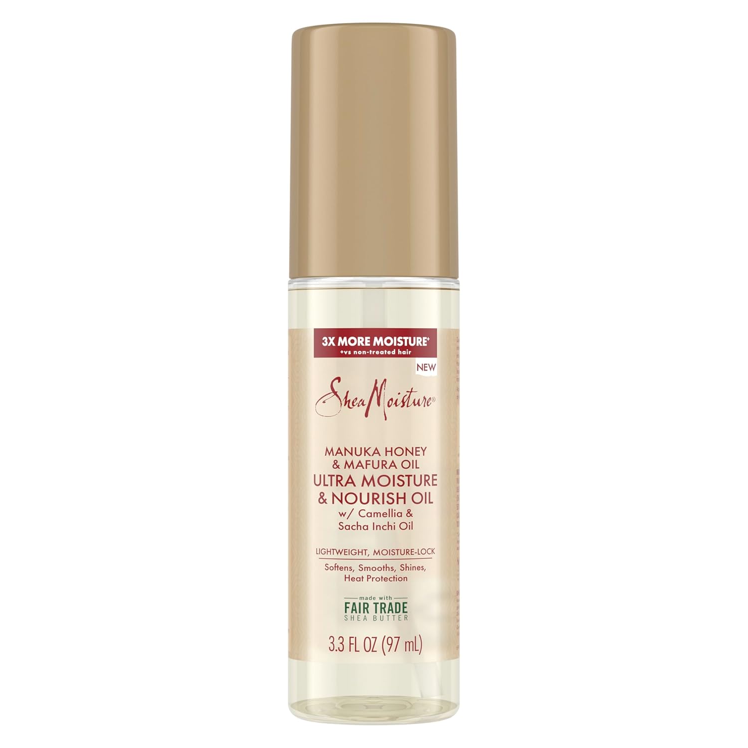 Aceite de karité para el cabello, miel de manuka y aceite de mafura, ultra humedad y nutrición para suavizar y alisar el cabello, 3.3 onzas