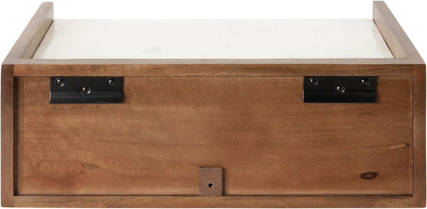 Kate and Laurel Kitt – Mesa auxiliar flotante moderna con cajón de almacenamiento para uso como mesita de noche de dormitorio, 18 x 12 x 7 pulgadas,