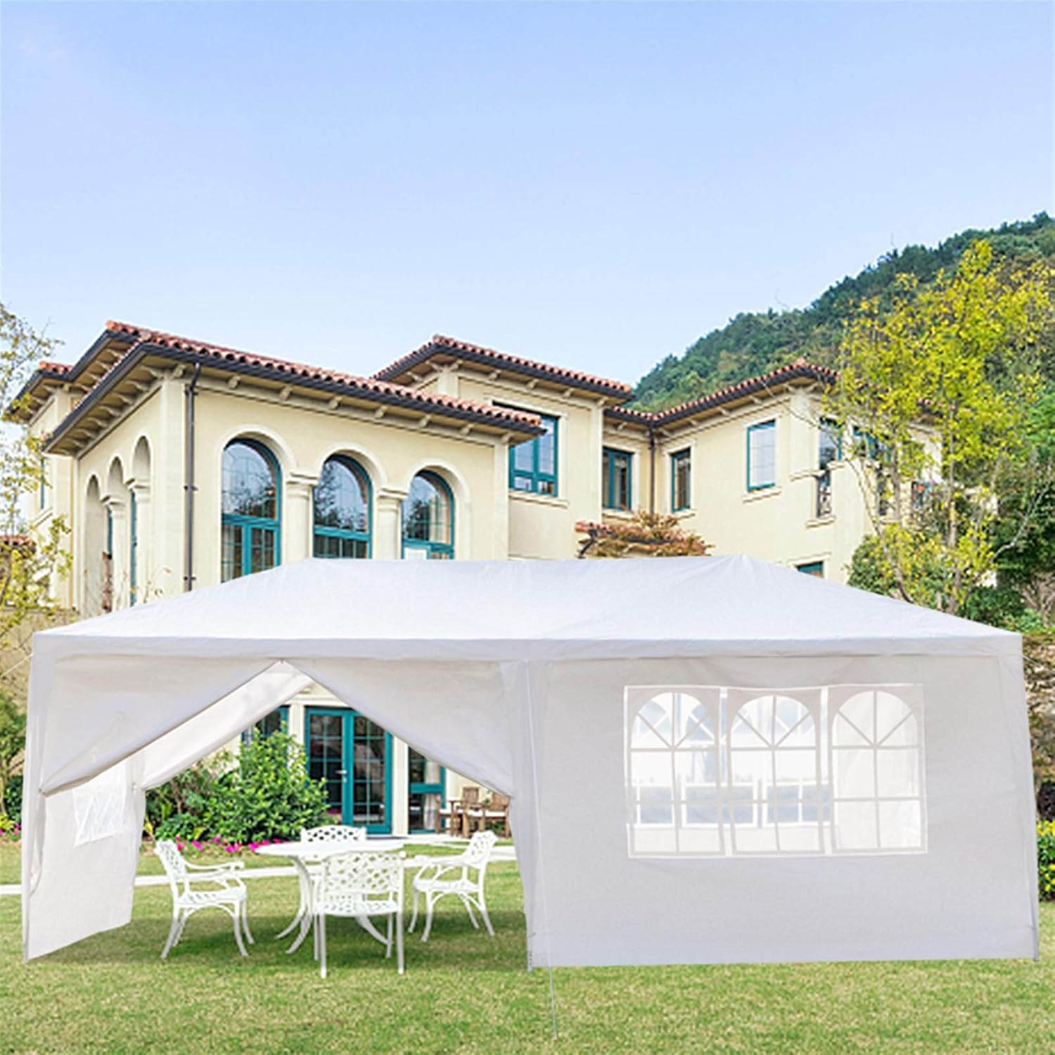 Carpa para exteriores, carpa de fiesta de boda, refugio de campamento, refugio instantáneo comercial, tienda de campaña impermeable con paredes