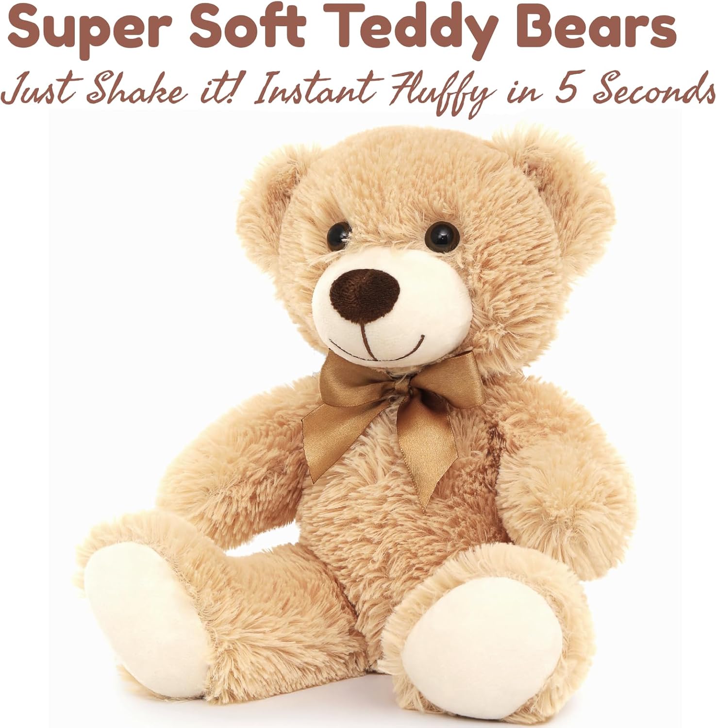 MorisMos Paquete de 15 osos de peluche pequeños de peluche, osos de peluche al por mayor, regalos para niños, oso de peluche de 14 pulgadas a granel