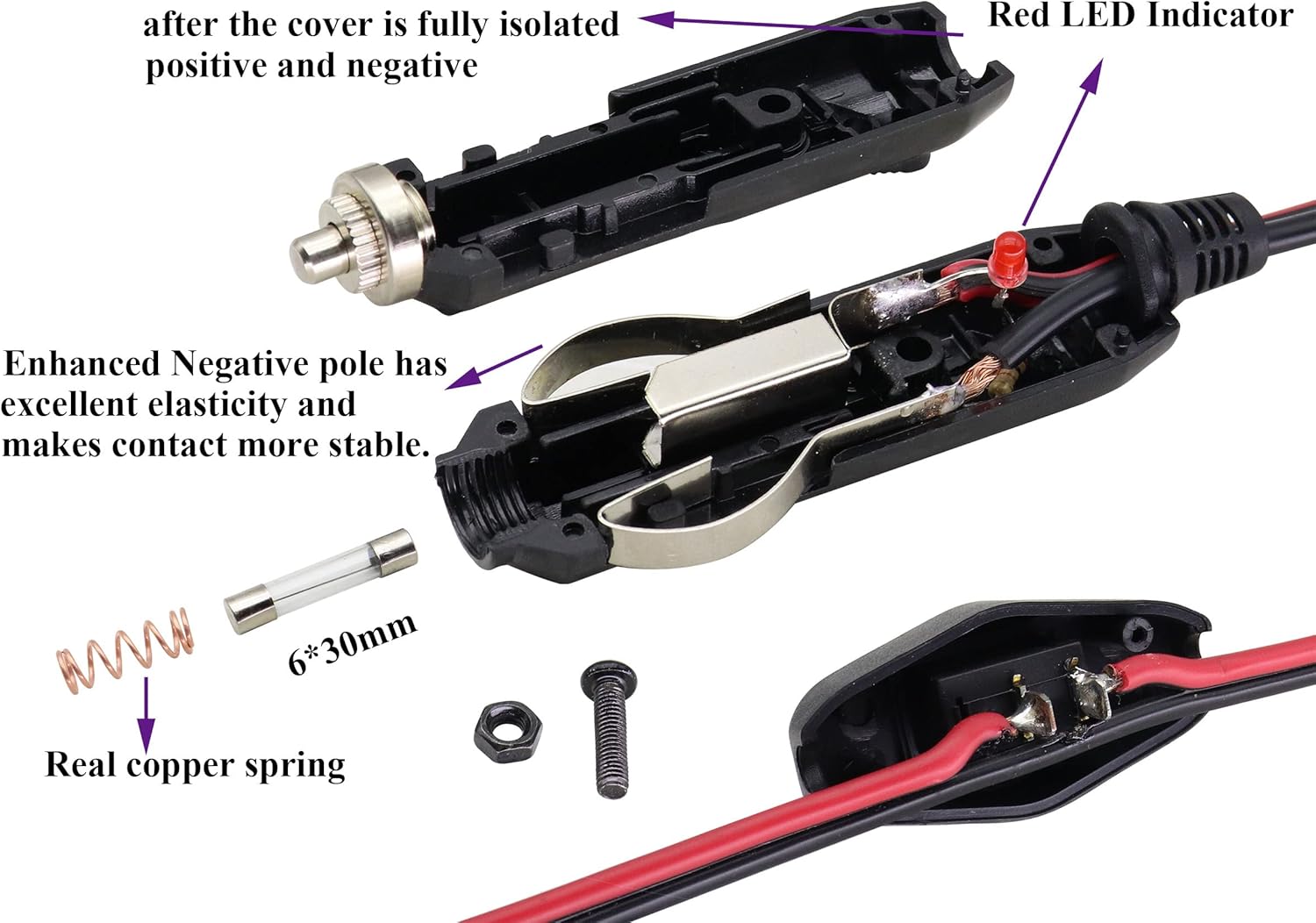AOTOKK – Cable adaptador XT60 para encendedor de cigarrillos, 16 AWG XT60 hembra a encendedor de cigarrillos, cable de carga macho para dispositivo