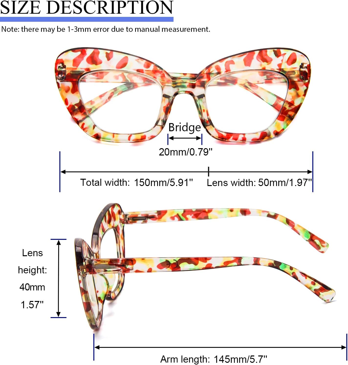 REAVEE Paquete de 3 lentes de lectura de gran tamaño para mujer, bloqueo de luz azul, elegante, grueso, marco grande, bisagra de resorte, flor negra