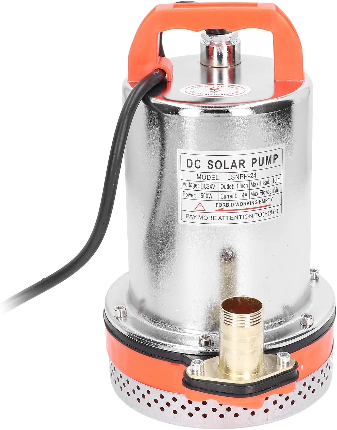 Bomba de agua sumergible solar DC24V, bomba sumergible, bomba solar de cabeza alta todo el motor de alambre de cobre bomba de agua de pozo profundo