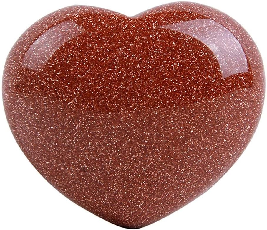 ALOEU para piedra de corazón de cristal natural bergkristal Piedras Spiritual Engel cristais decoracion hogar moderno (Color  arenisca dorada,