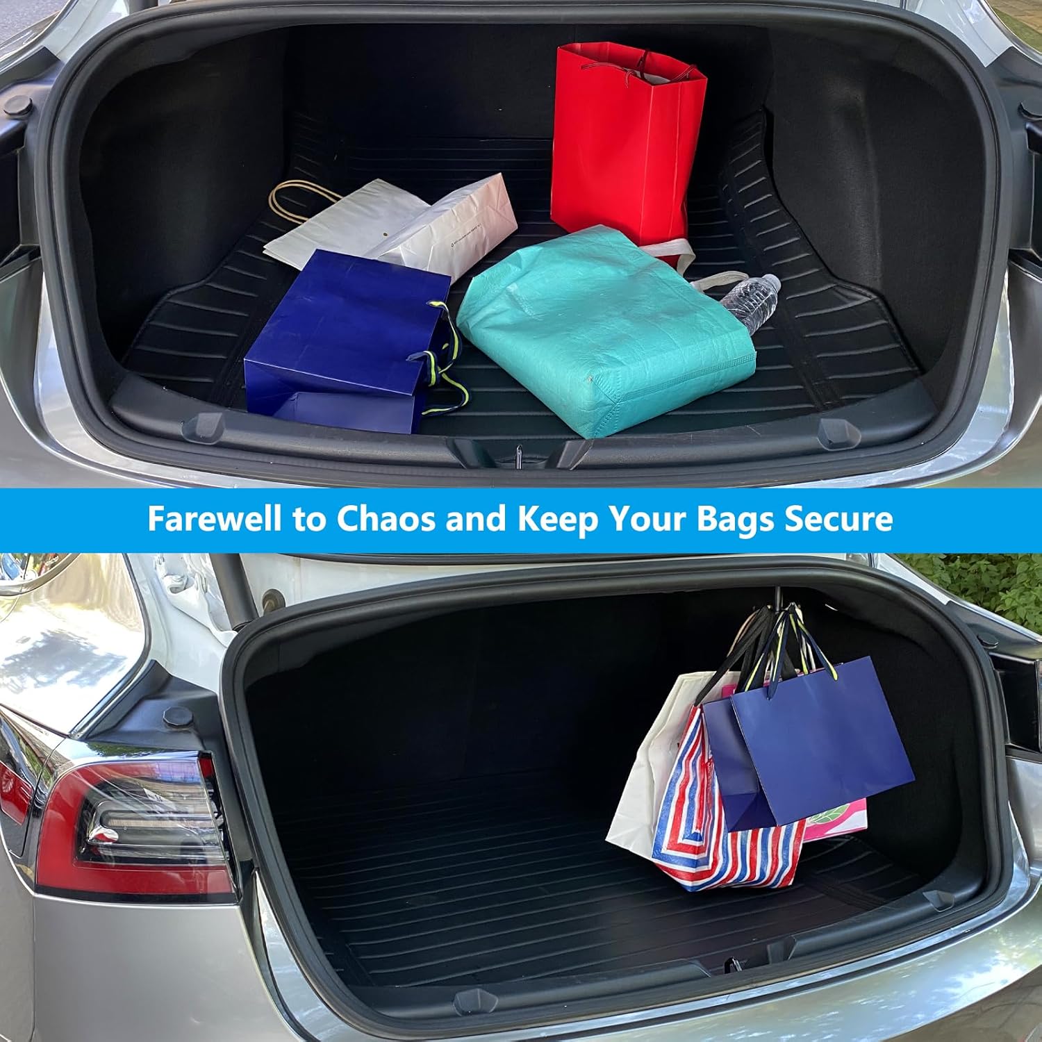 Tesla Model 3 – Gancho para bolsa de comestibles, gancho para maletero para Tesla Model 3 2018-2023, gancho de metal de cinco garras para bolsa de