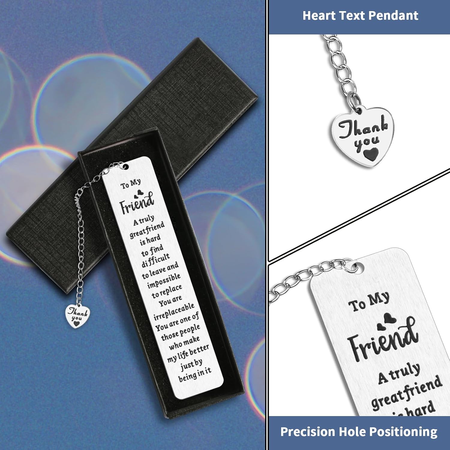 Regalos para amantes de los libros, regalos de Kaluofan para amantes de los libros con cadena de agradecimiento, regalos de marcador para mejor
