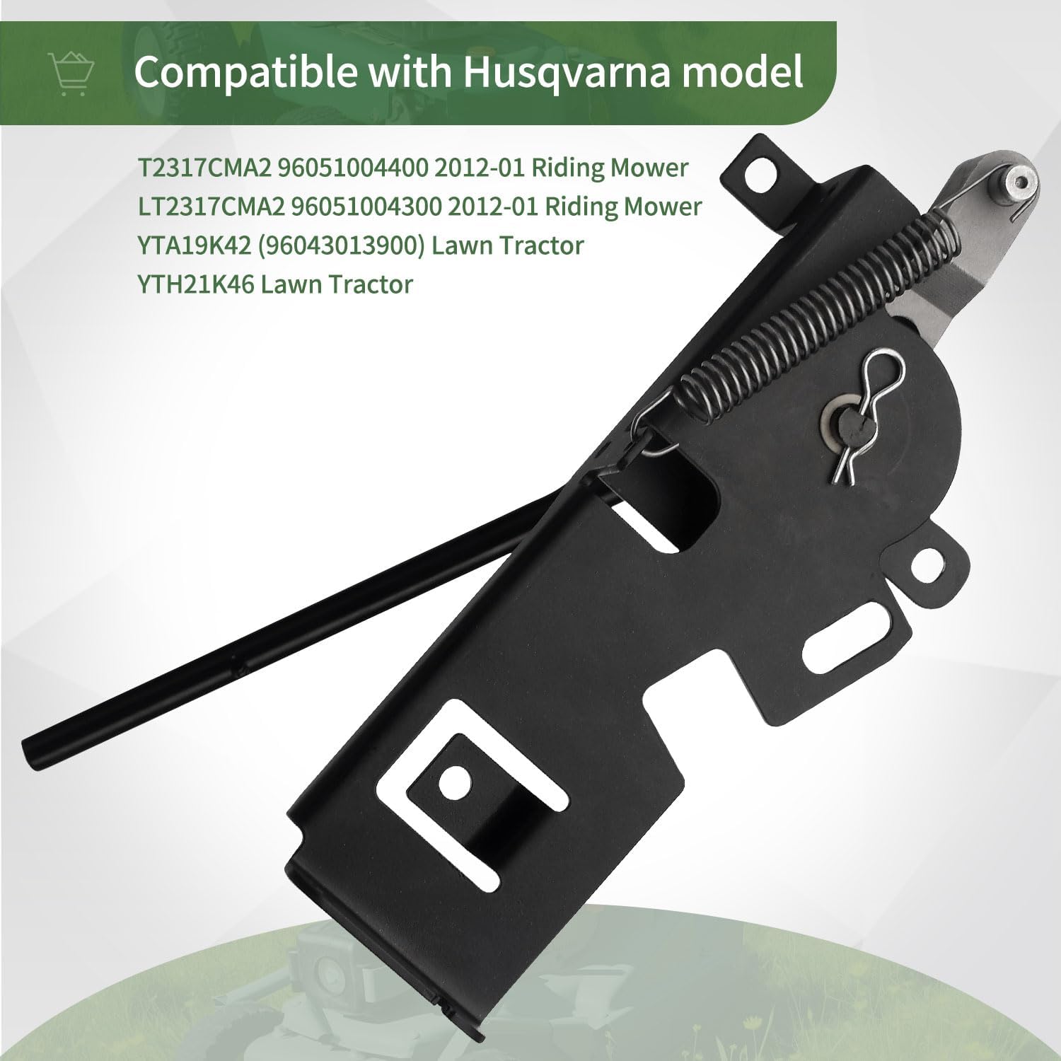 532199972 Conjunto de palanca de compromiso de hoja compatible con tractor de césped Husqvarna Craftsman Poulan, compatible con el modelo YTA19K42