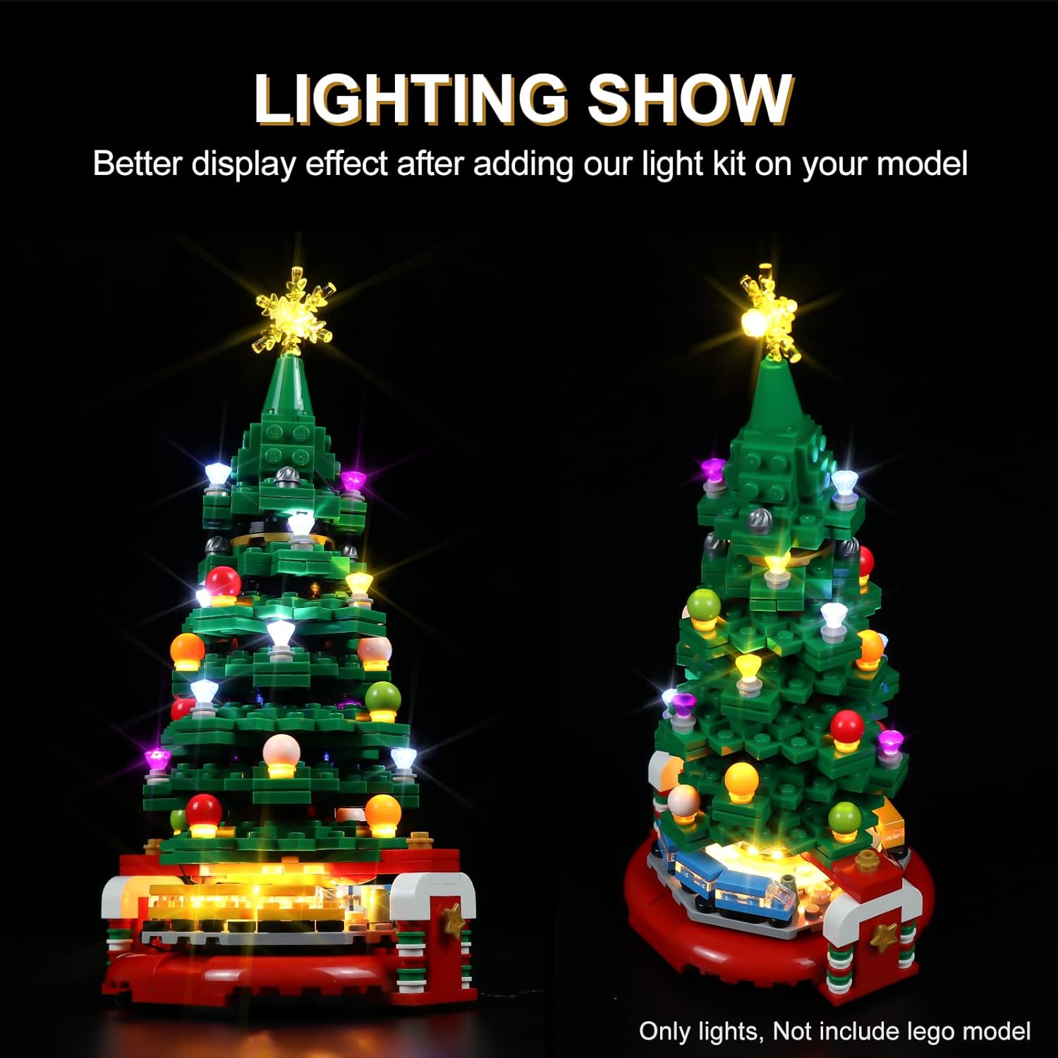cooldac Kit de luces para árbol de Navidad Lego 40338 Creator, kit de iluminación compatible con Lego 40338 sin modelo de bloque de construcción,
