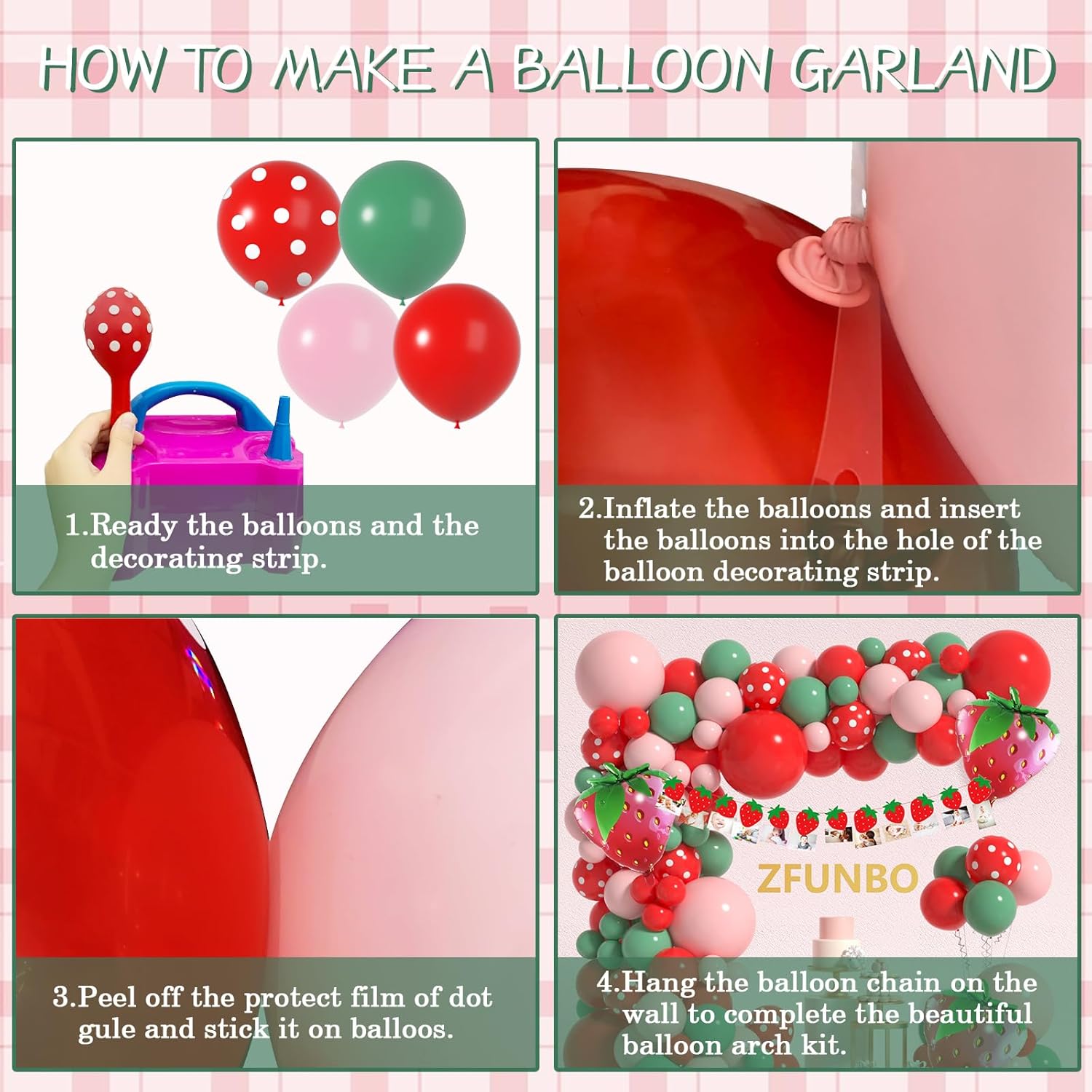 Kit de arco de globos de fresa, decoración de fiesta de cumpleaños con diseño de frutos rojos, rosa, salvia, verde, lunares, guirnalda de baby
