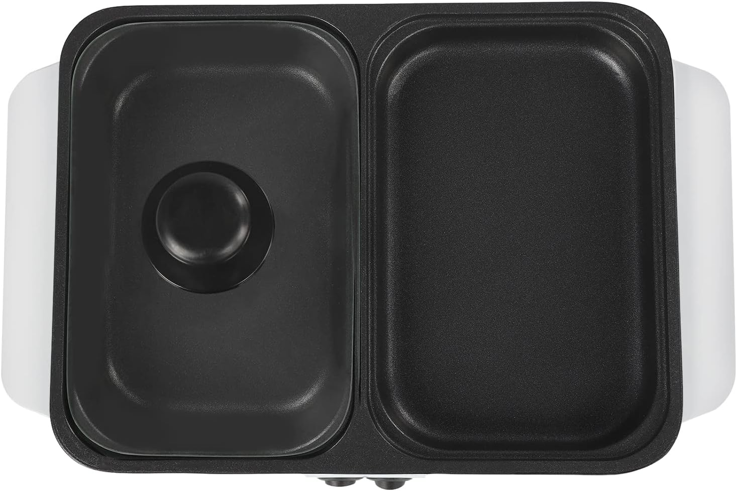 Olla caliente con parrilla, olla caliente eléctrica y sartén, olla Shabu Shabu con parrilla, olla y plancha antiadherente 2 en 1, control de