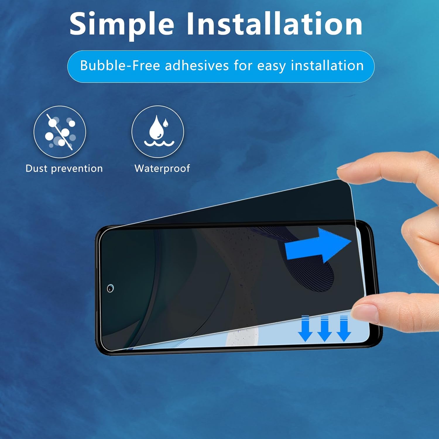 Paquete de 2 + 2 protectores de pantalla de privacidad para Motorola Moto G 5G 2023 + 2 protectores de lente de cámara, película de vidrio templado