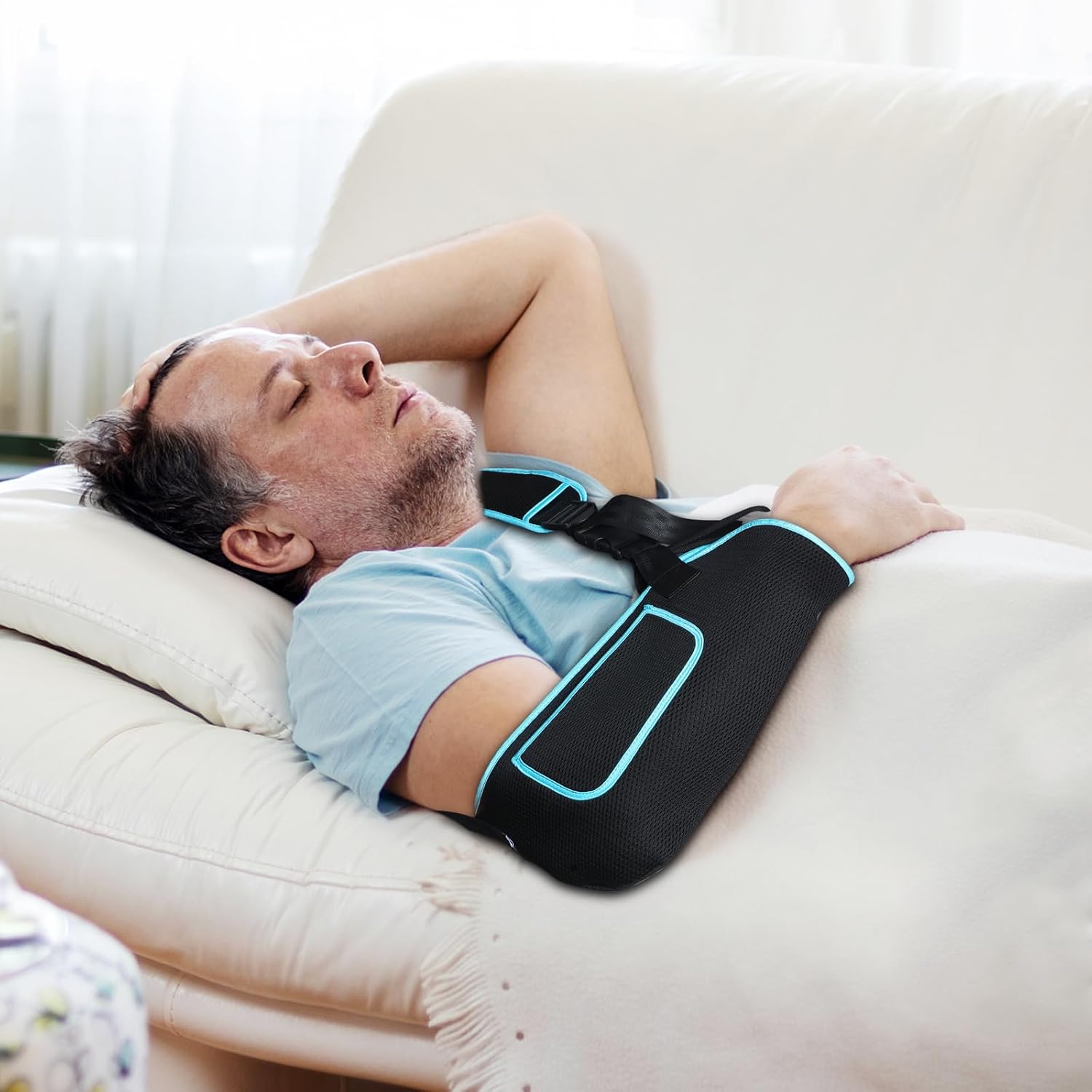 FUUXOO – Inmovilizador de hombro para brazo, soporte de puño rotador, cómodo arnés médico para lesiones de hombro, brazo izquierdo y derecho,