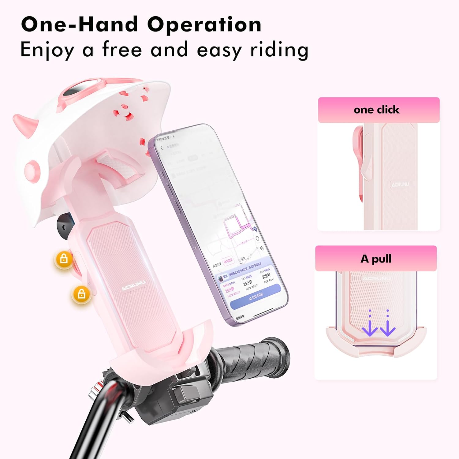 Bike Phone Holder, 360 Rotatable Motorcycle Phone Mount Handlebar Cell Phone Clamp, Scooter Phone Clip for iPhone 14 PlusPro Max, 13 Pro Max, S10,