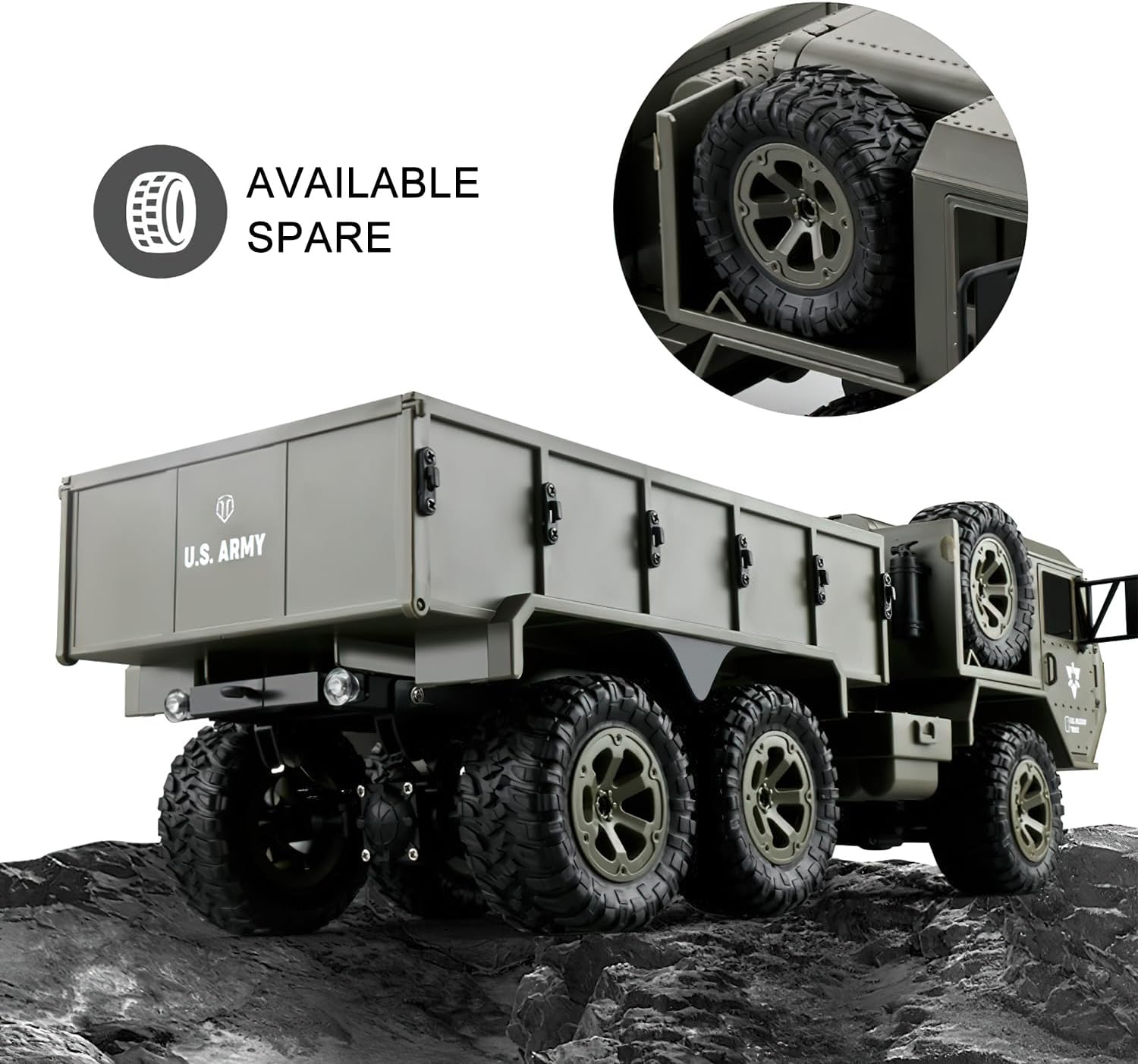 Camión militar RC 6×6 Off Road Vehículo blindado militar Camión táctico 112 Control remoto Rock Crawler Ejército Transporte Camión 6WD Camión con