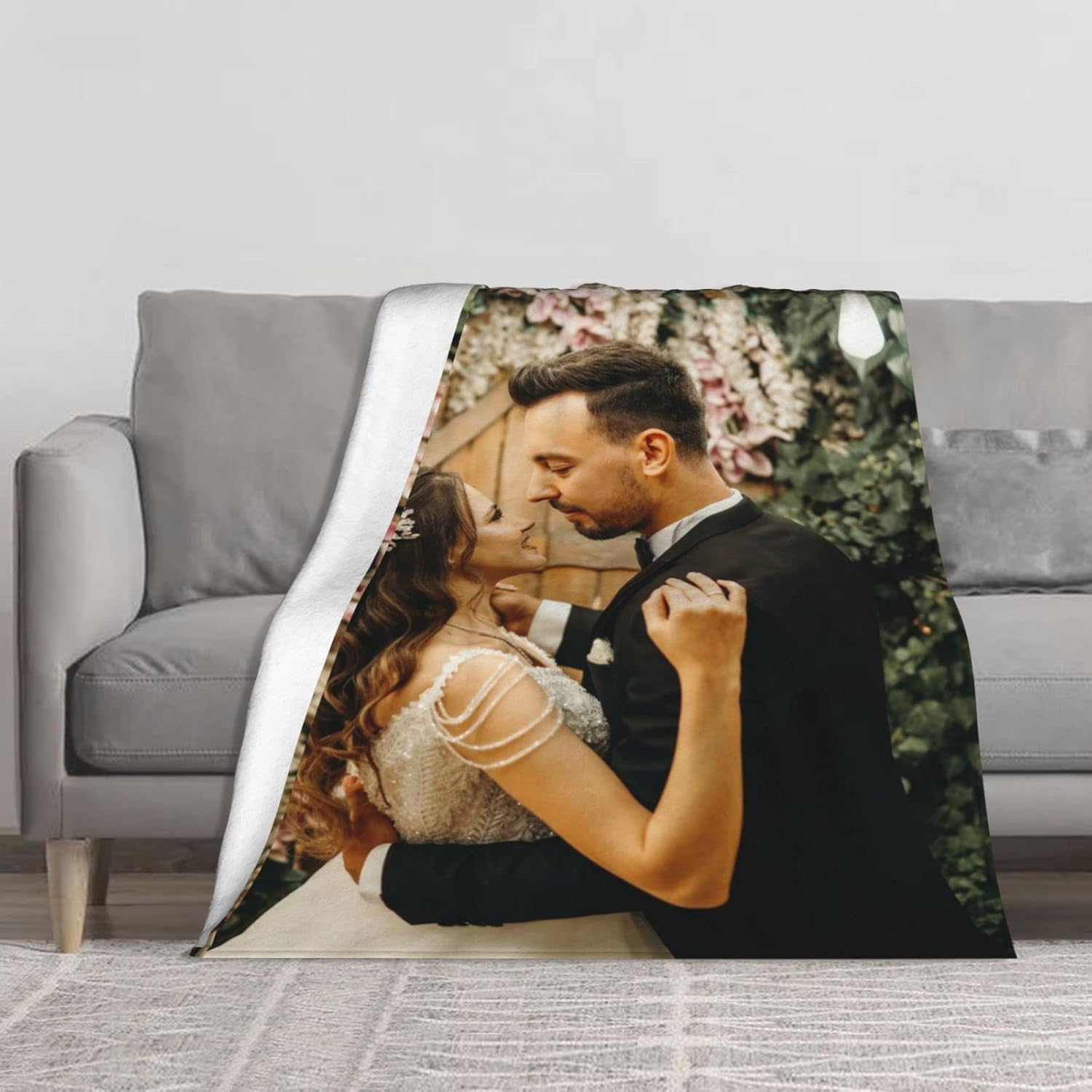 Manta de fotos personalizada, manta con nombre personalizado para papá, mamá, novio y amigos, mantas personalizadas con collages de imágenes de
