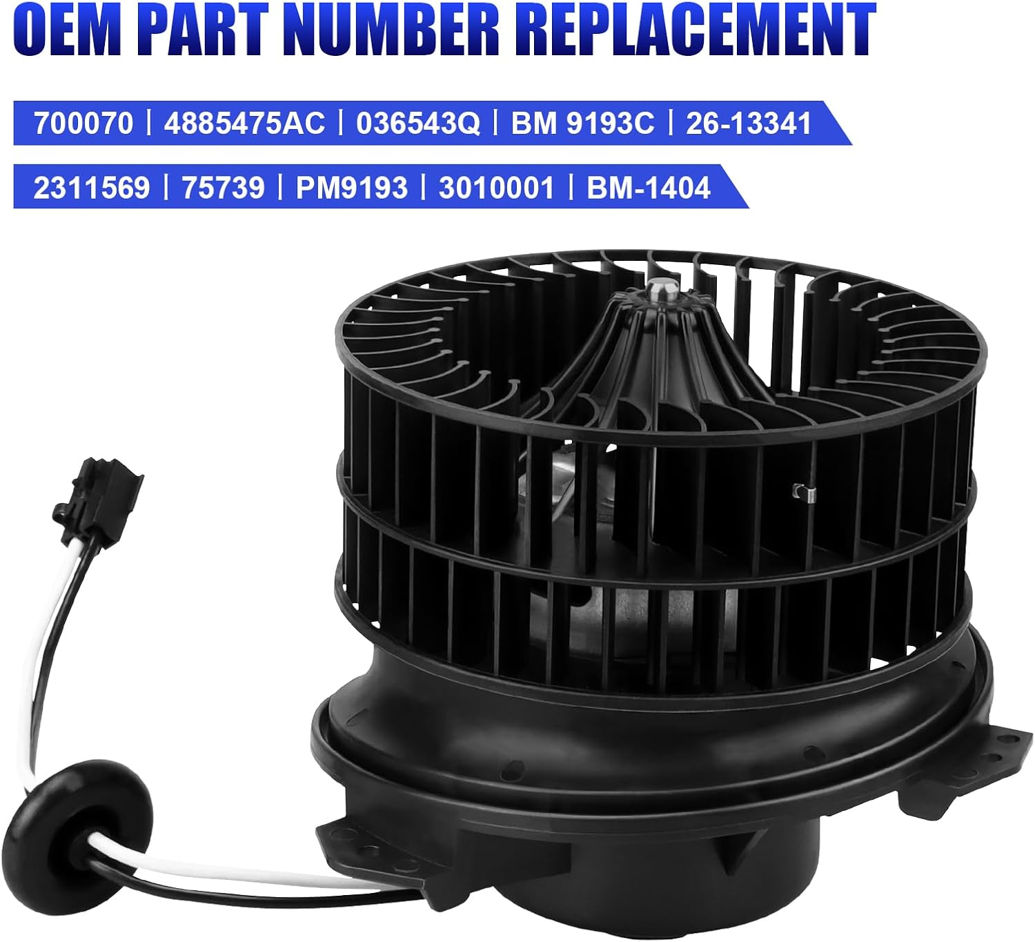 Motor de soplador de CA delantero con ventilador para Dodge Caravan Grand Caravan Chrysler Town and Country Voyager Pacifica 2001 2002 2003 2004