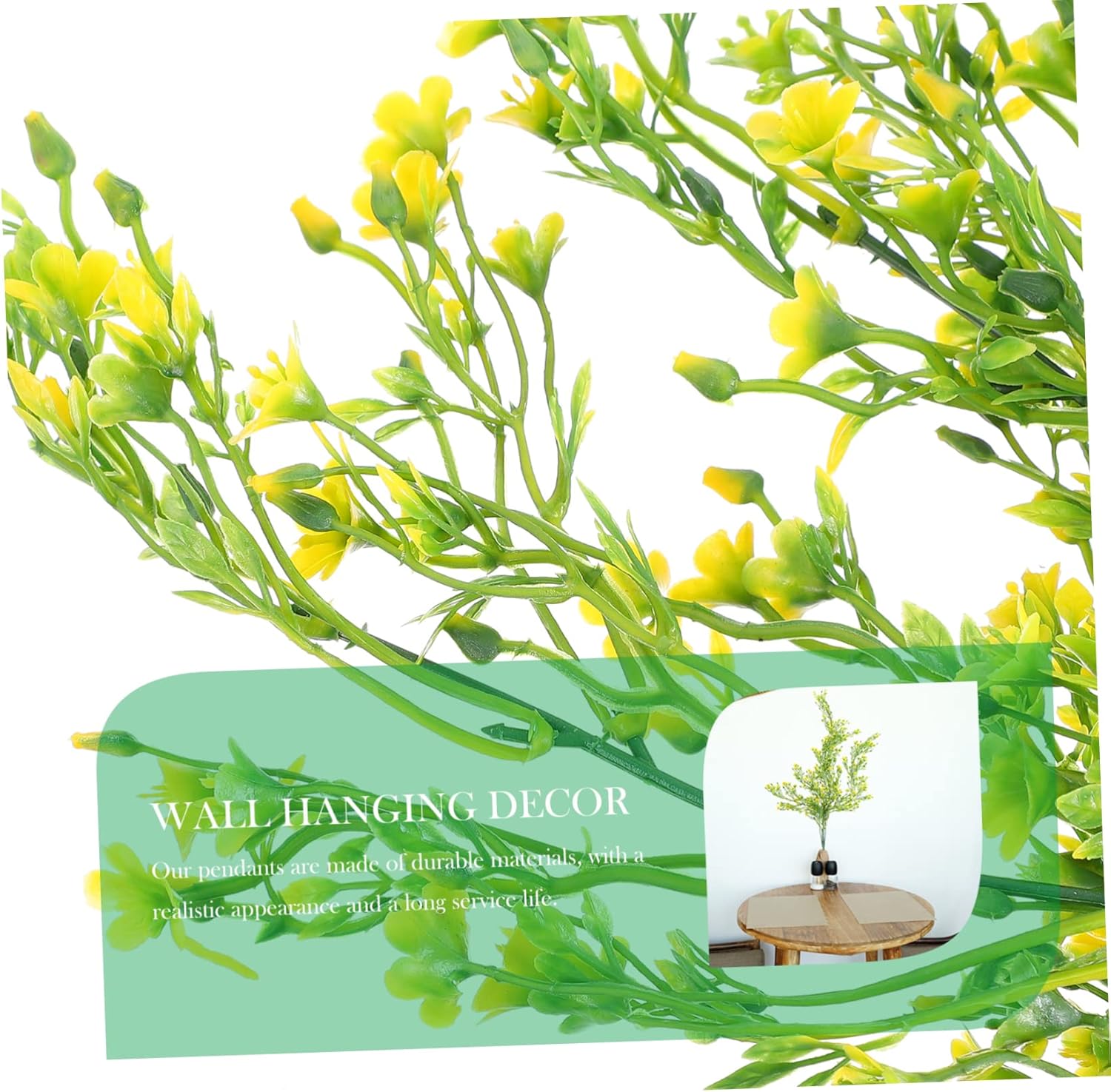 RUNROTOO 2 piezas de plantas artificiales para colgar en la pared, flores artificiales, tallos de vid de simulación, vegetación artificial, planta
