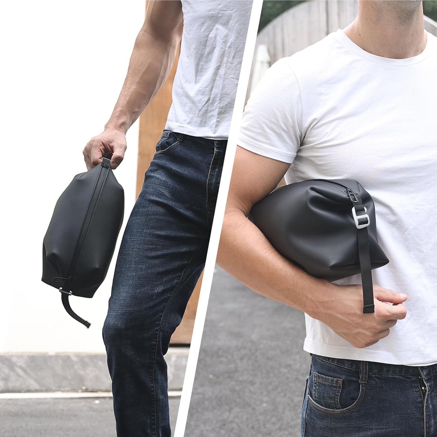 Kit Dopp de silicona grande de 13 pulgadas, bolsa de aseo impermeable a prueba de fugas, estuche de maquillaje de viaje plegable para hombres y
