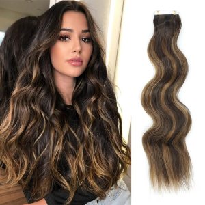 AFNOTE Extensiones de cabello adhesivas, 10 unidades, 1.76 oz, rizado, ondulado, ondulado, extensiones de cabello de 20 pulgadas, extensiones de AFNOTE Extensiones de cabello adhesivas, 10 unidades, 1.76 oz, rizado, ondulado, ondulado, extensiones de cabello de 20 pulgadas, extensiones de