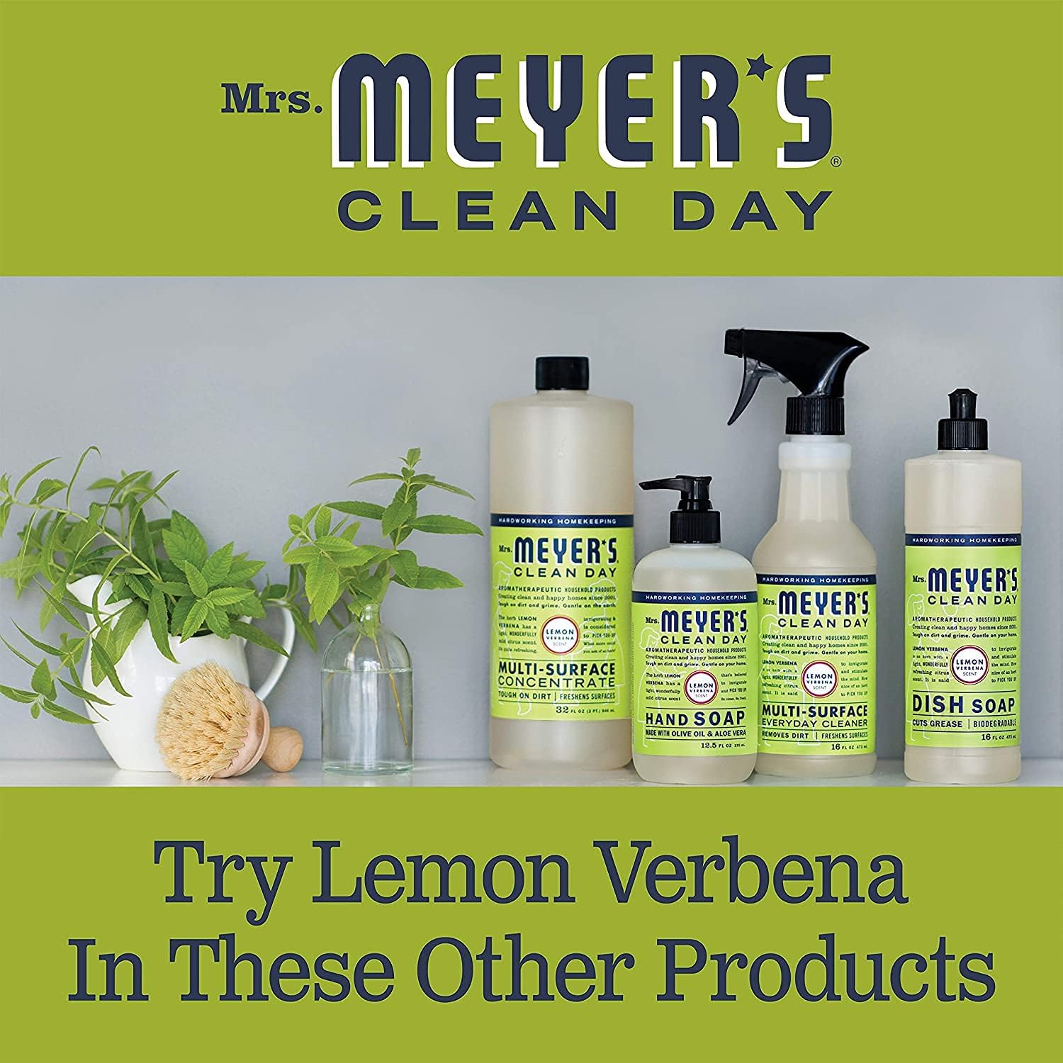 Mrs. Meyer’s Limpiador de inodoro Lemon Verbena (24 onzas) (paquete de 2)