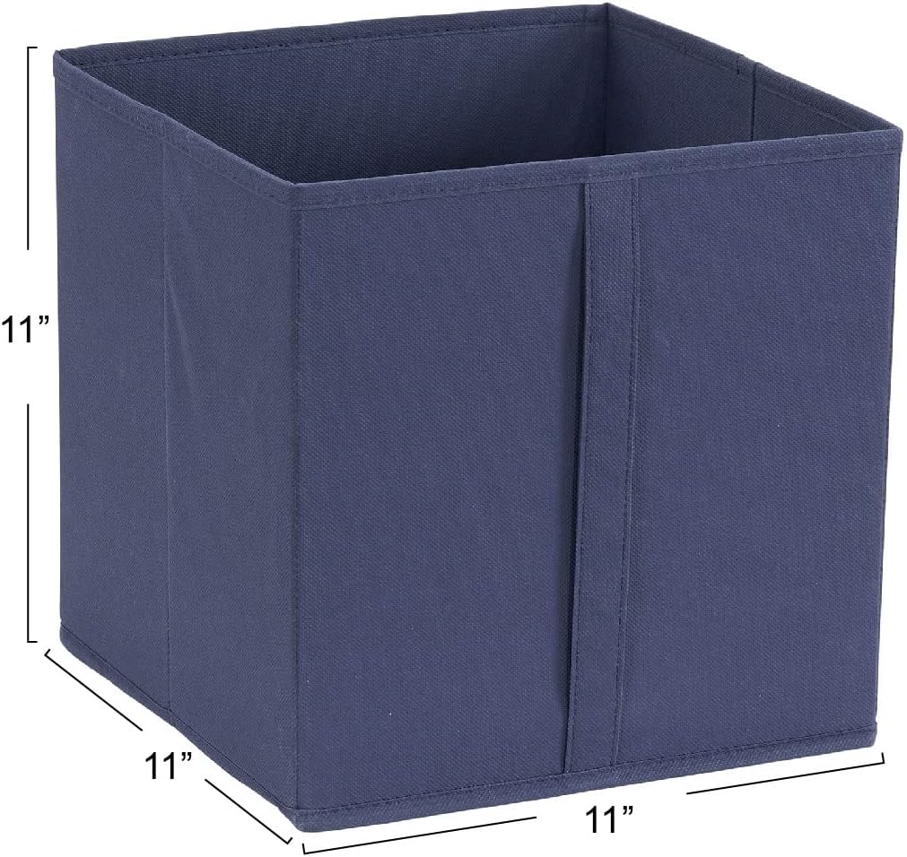 Household Essentials 330-1 Contenedores plegables de tela, juego de 6 cubos con asas, color natural
