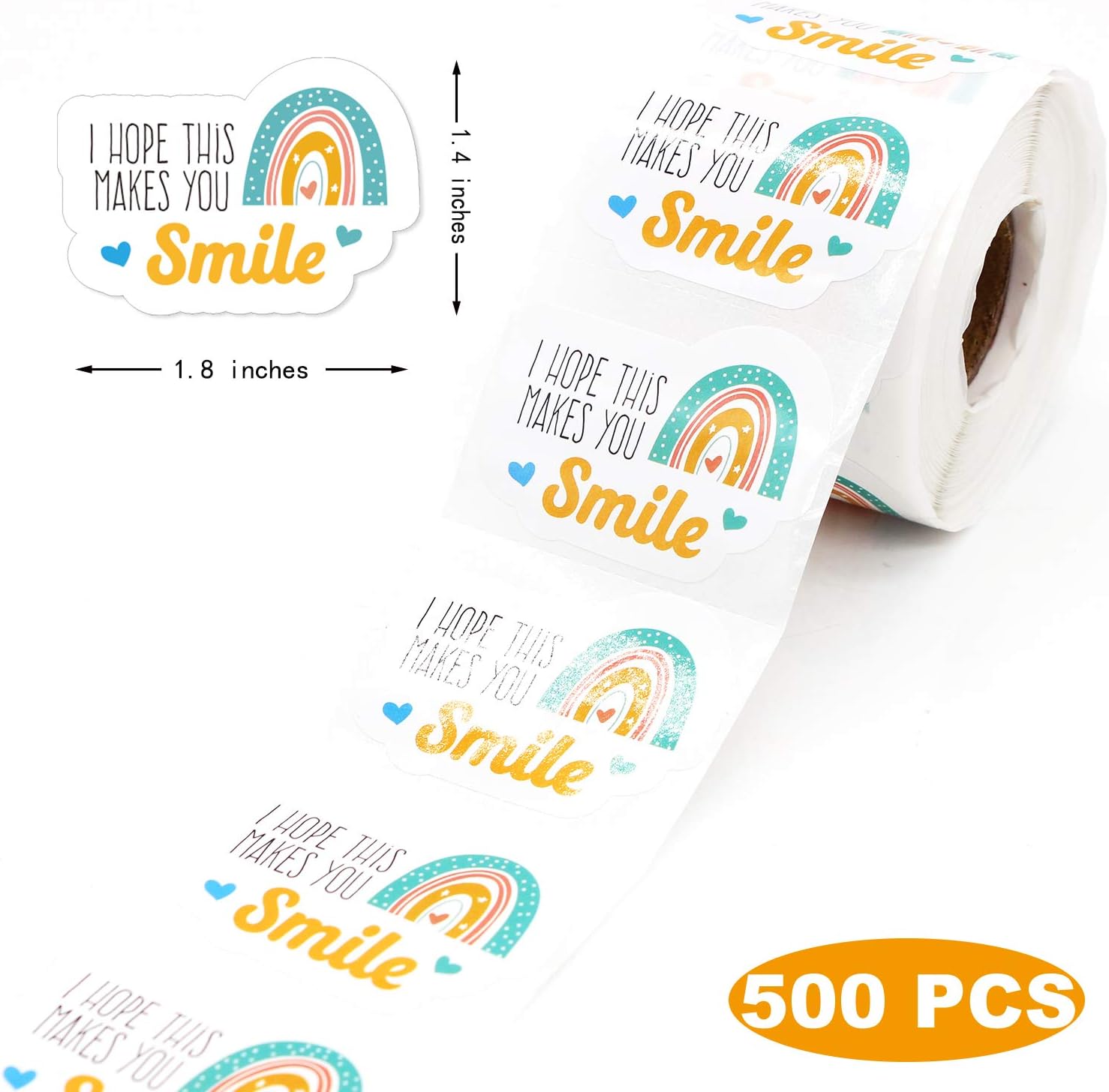 Enposmre Muminglong – Pegatina con texto en inglés “I Hope This Makes You Smile de 1.5 pulgadas, pegatina con diseño de arco iris, pegatina de