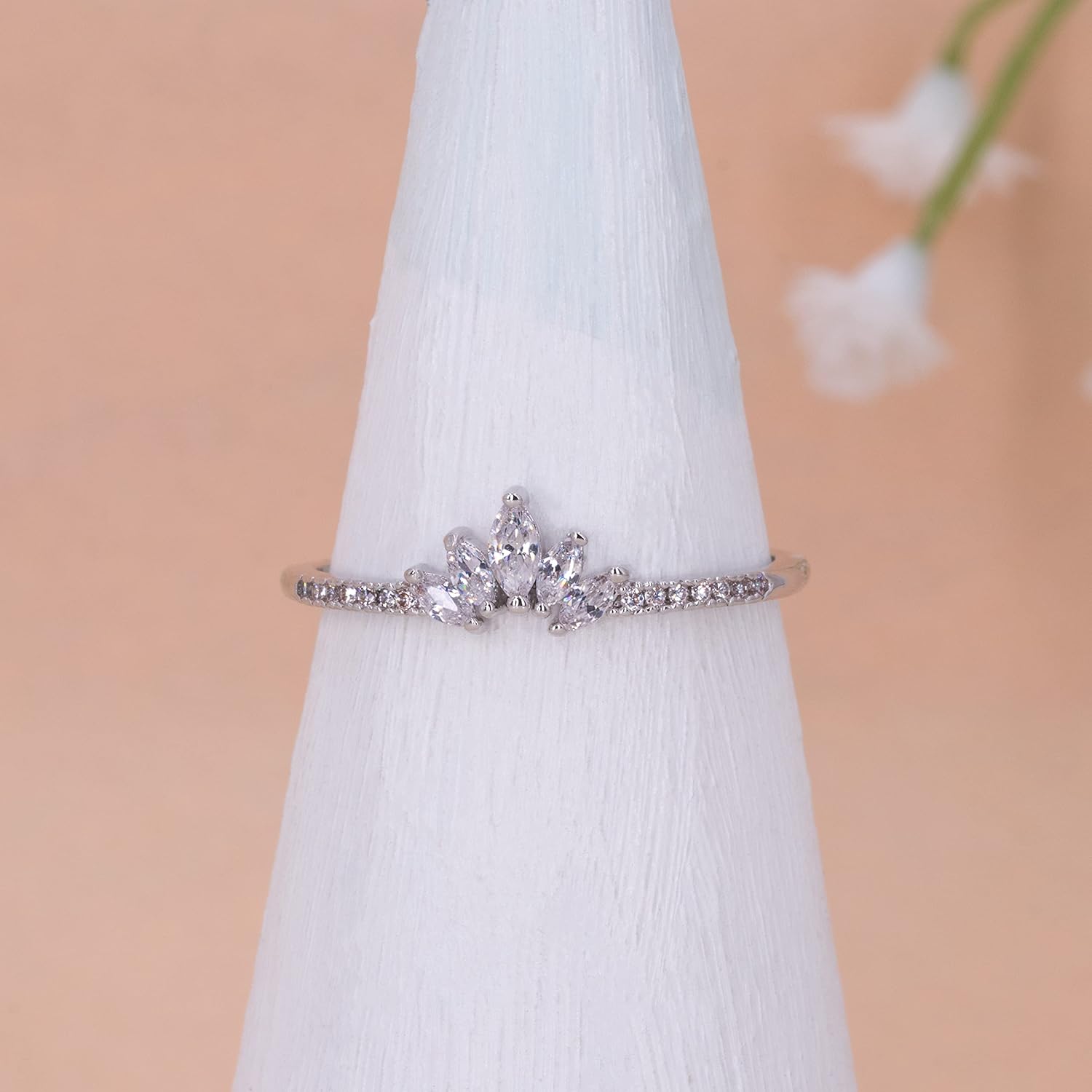 Rapunzel Crown Ring For Women 14K Gold Dainty Diamond Stacking Rings Royal Crystal Promise Ring Engagement Birthday Rings Anniversary Gifts Cubic