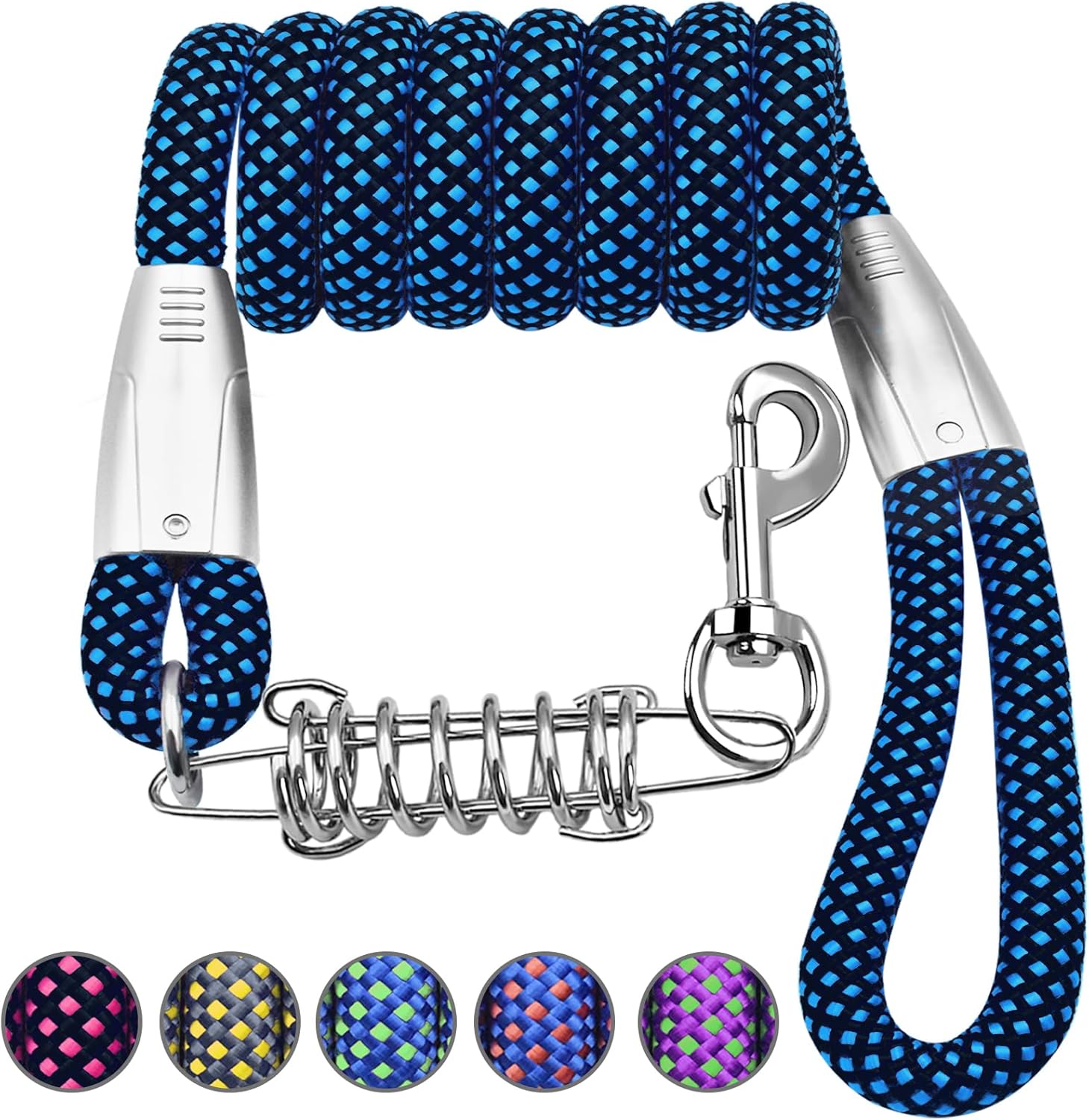 NAZOU Correa de perro de 12 pulgada para perros medianos y grandes de 4 pies, 6 pies, 10 pies, 15 pies, correa resistente para perro, correa